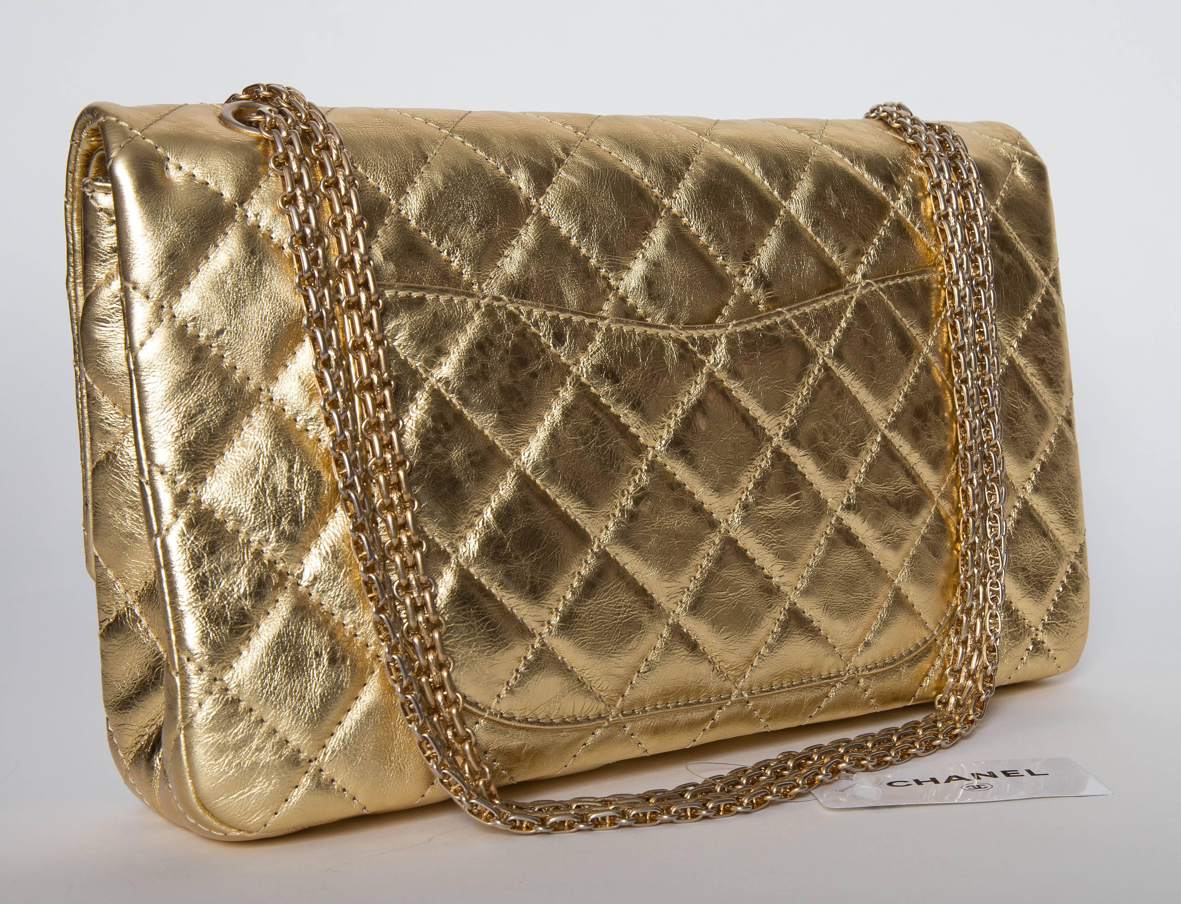 Brown Chanel Gold Jumbo Double Flap Shoulder Bag With Chanel Box and Dustbag, 2008  