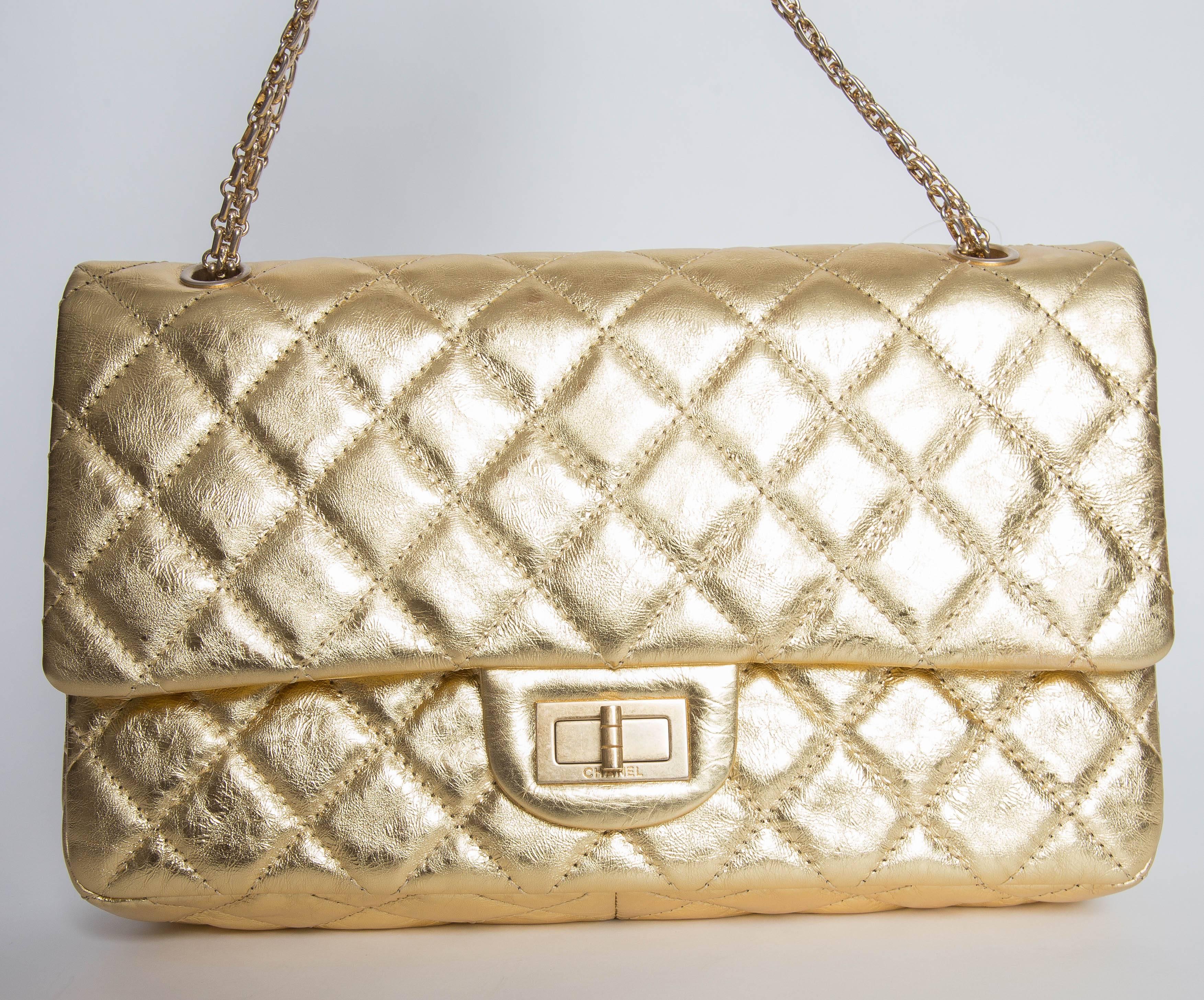 Chanel Gold Jumbo Double Flap Shoulder Bag With Chanel Box and Dustbag, 2008   1