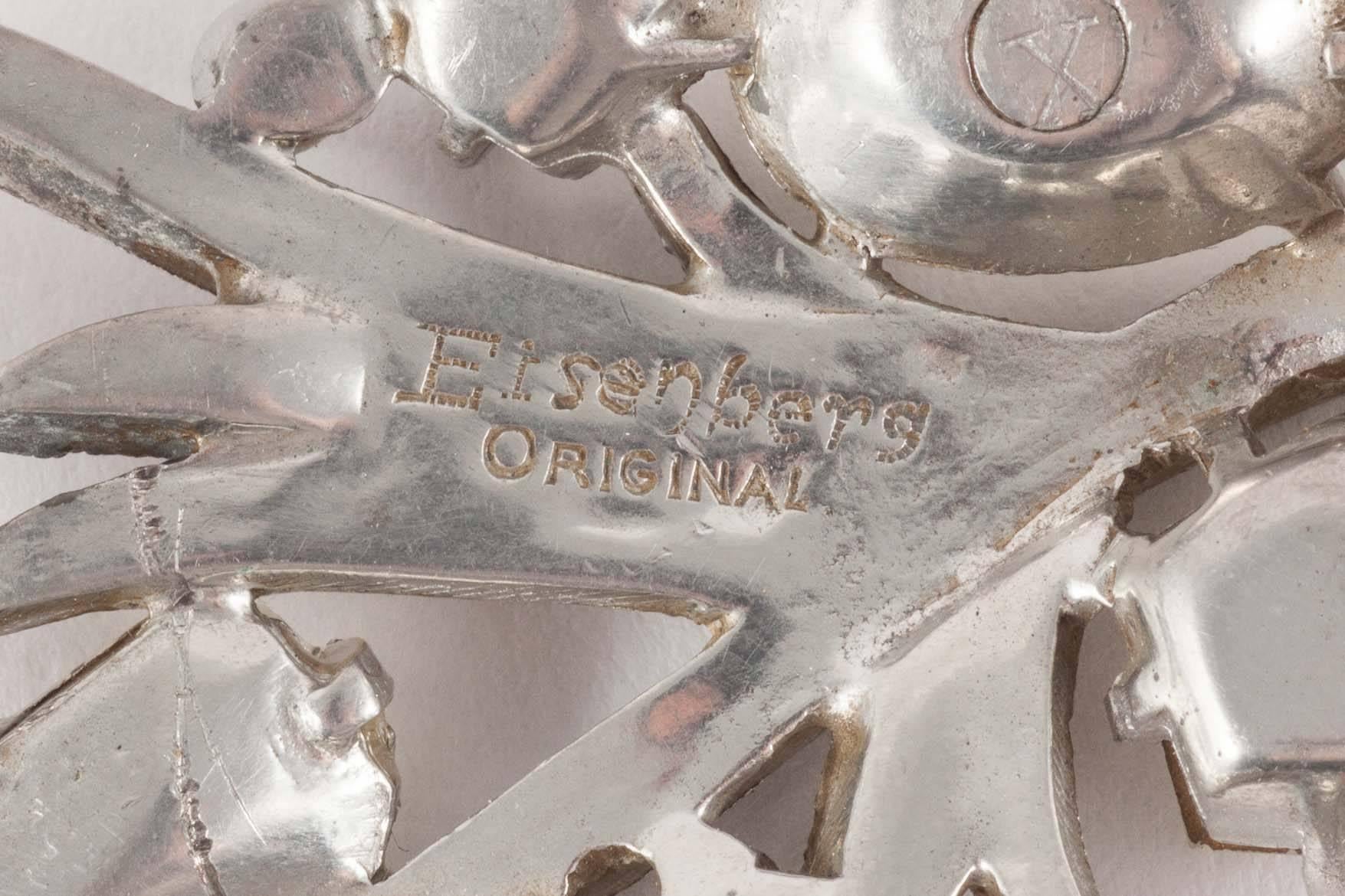 Eisenburg Original 1940s pot metal and clear paste fur clip 1