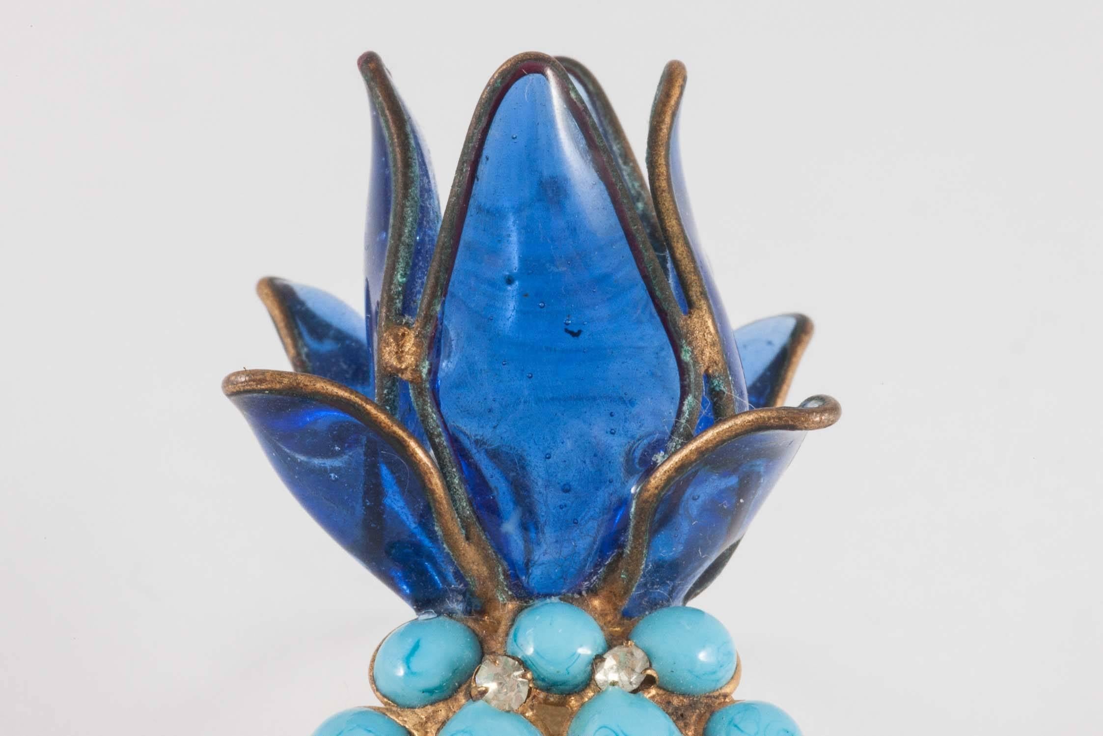 Women's Poured glass 'pineapple' brooch, Maison Gripoix, 1960s