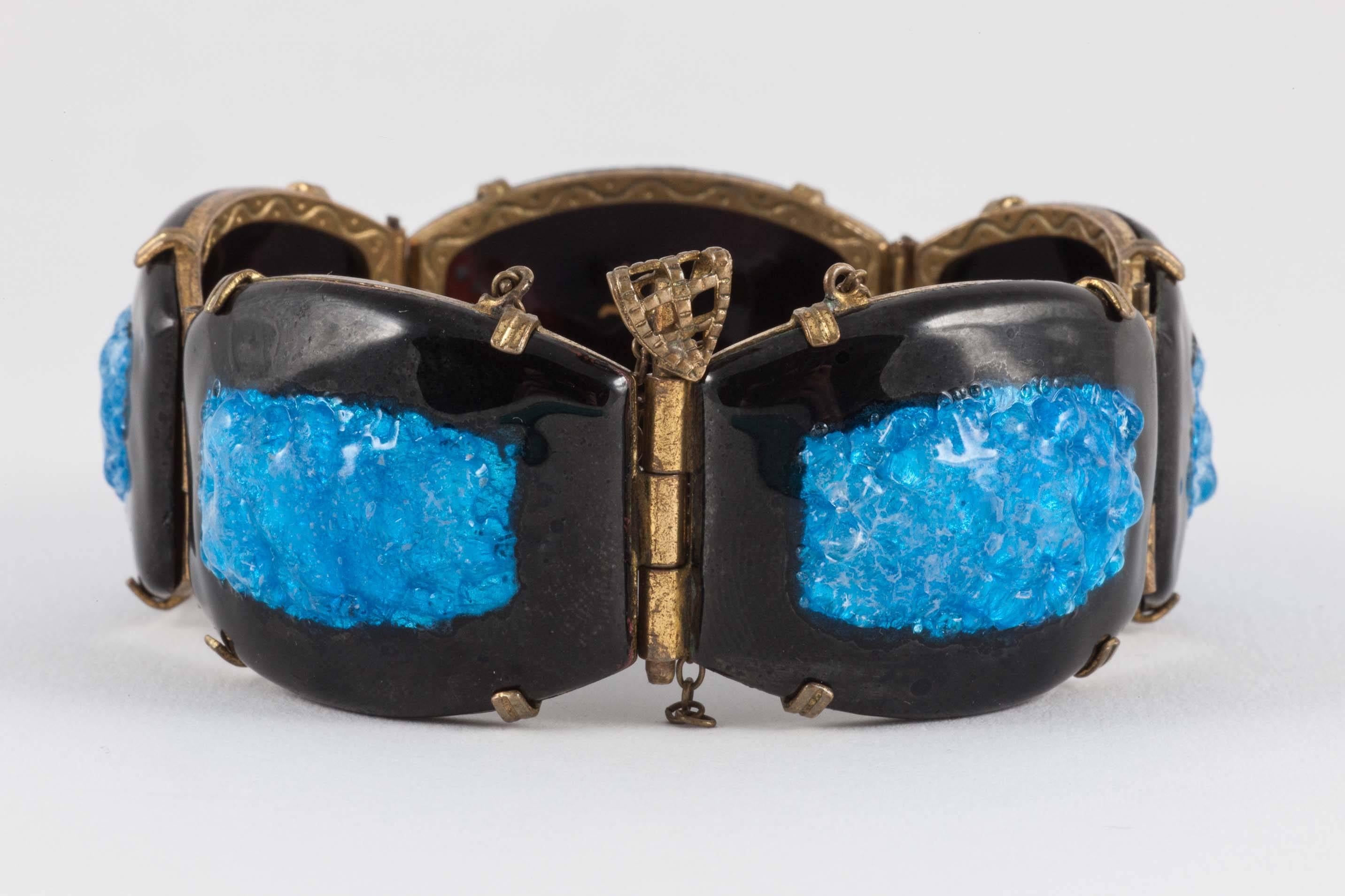 A striking Limoges Pate de Verre bracelet, France, 1960s. In Good Condition In Greyabbey, County Down
