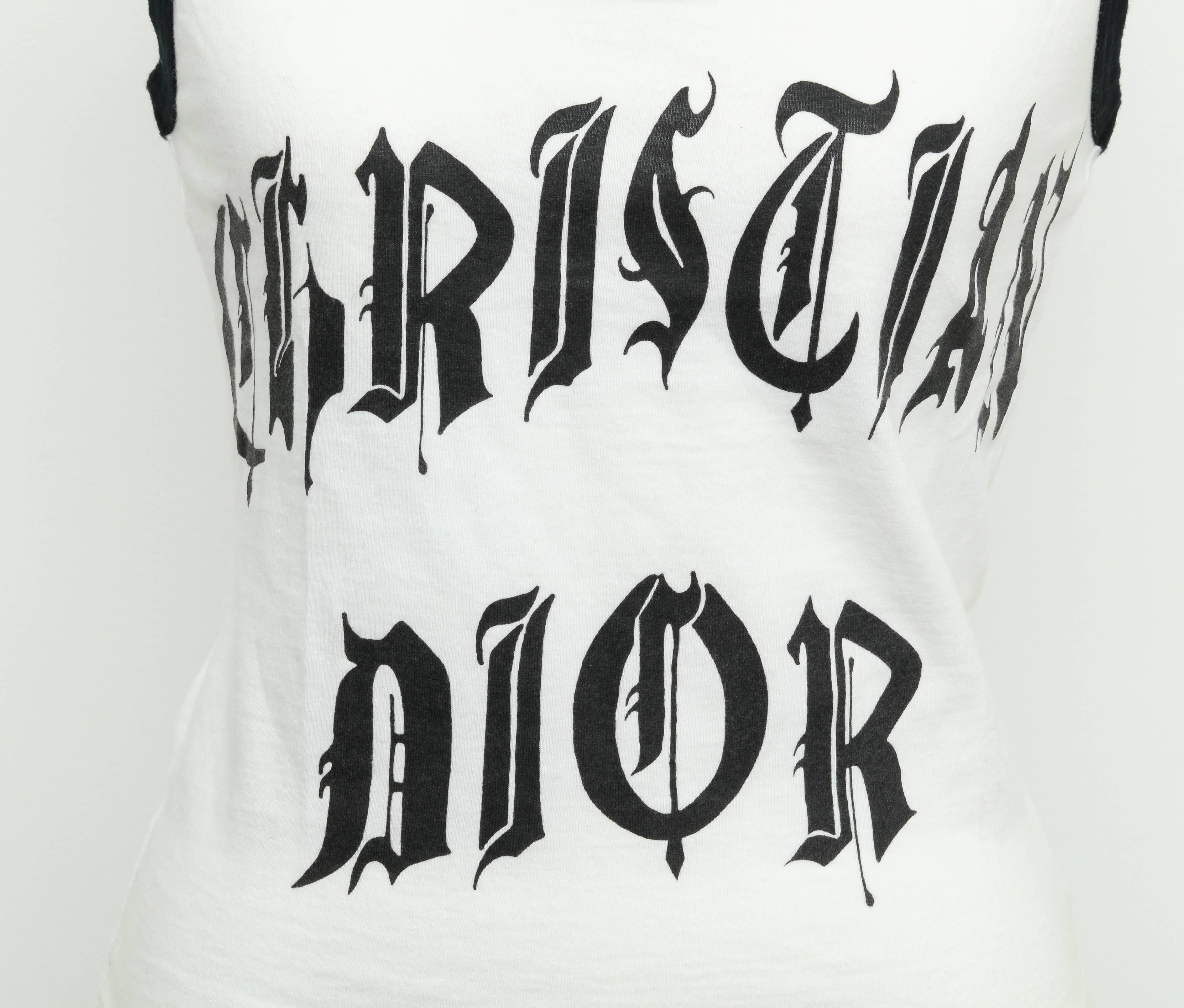 Christian Dior White/Black Tank Top with gothic logo.

French Size 38.