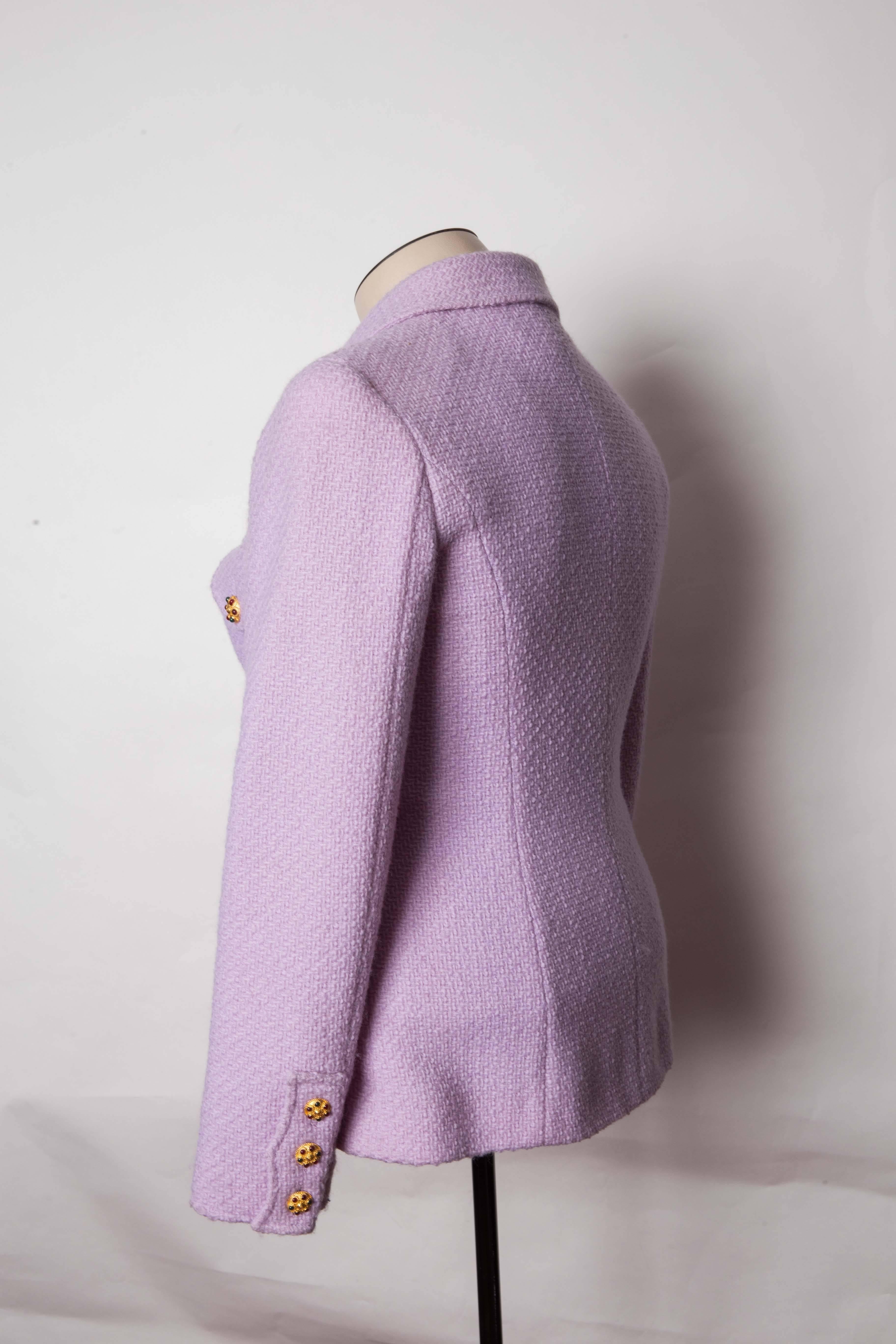 Women's Lilac Chanel Jacket with Gripoix Buttons