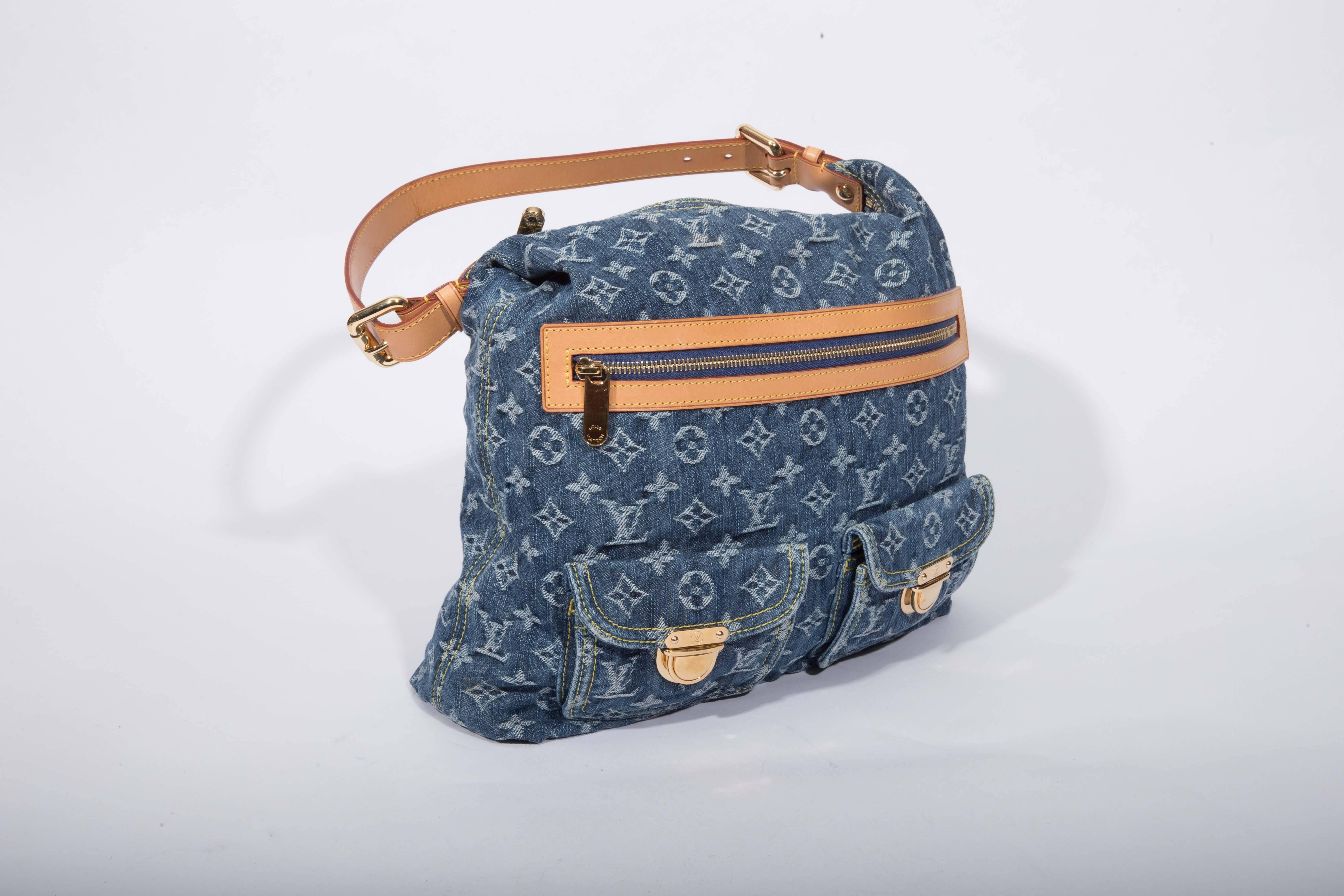 Louis Vuitton Denim Baggy PM  In New Condition In Westhampton Beach, NY