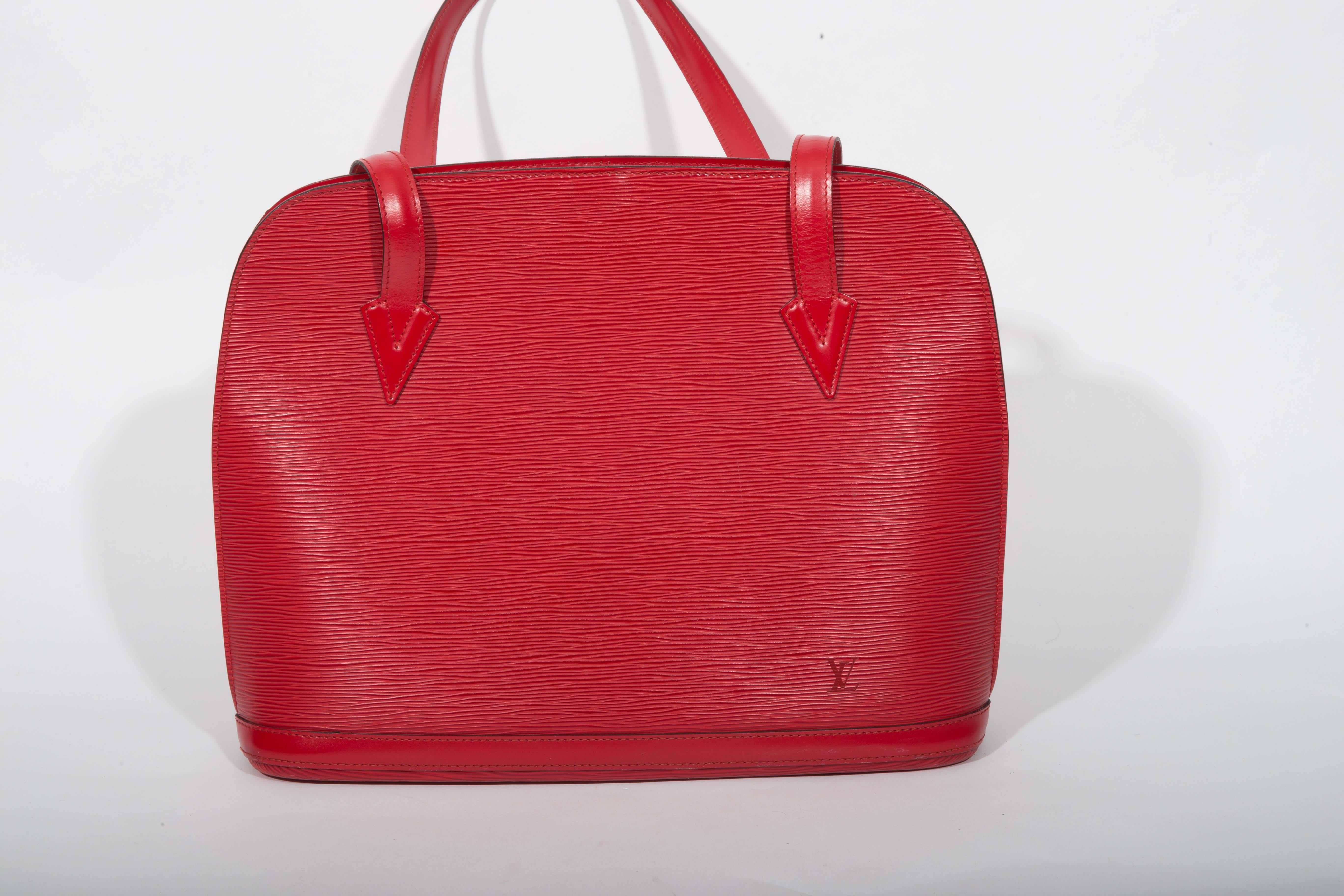 Louis Vuitton Red Epi Shoulder Bag 1