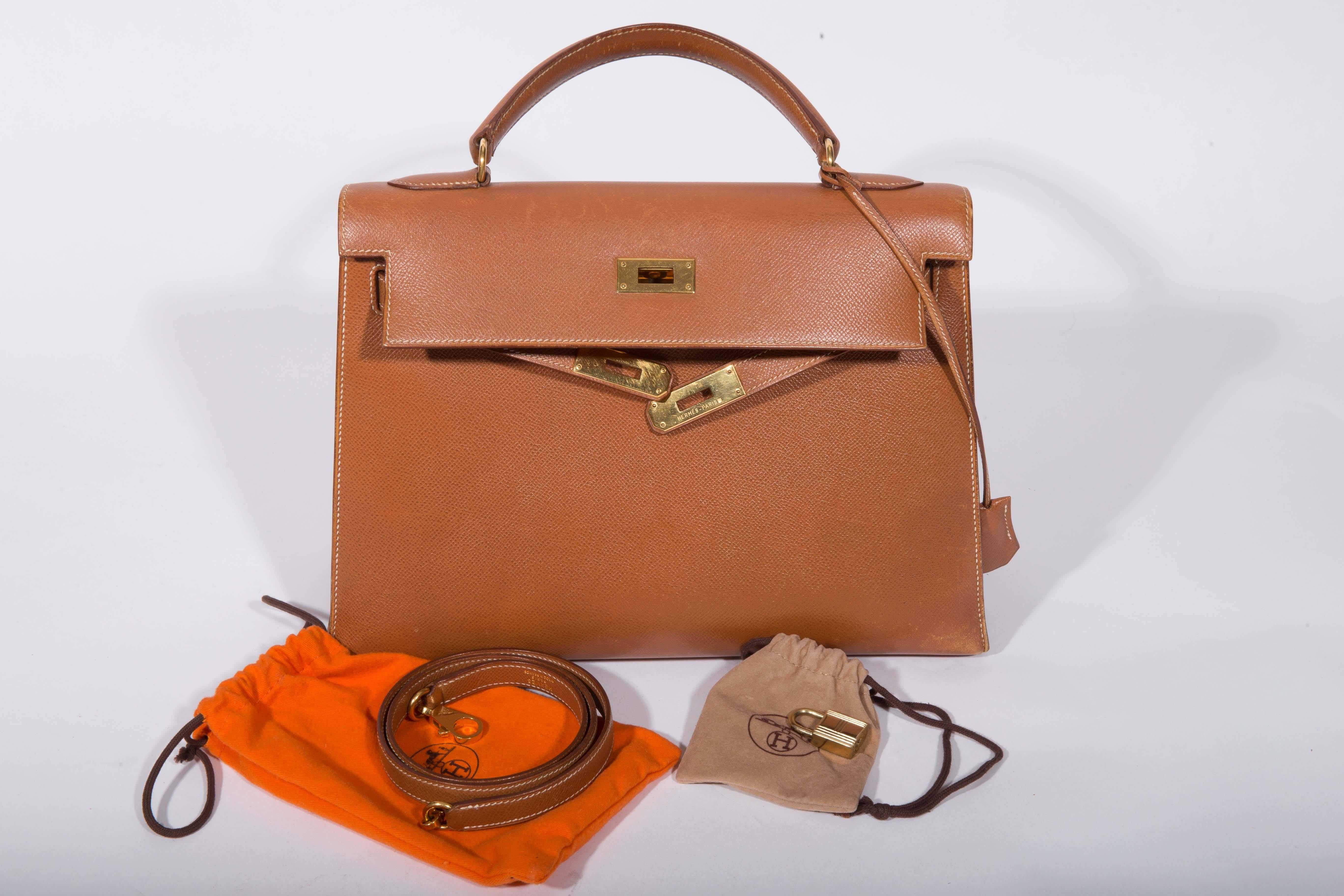 Hermes 32cm Gold Epsom Leather Kelly  with Gold Hardware 3