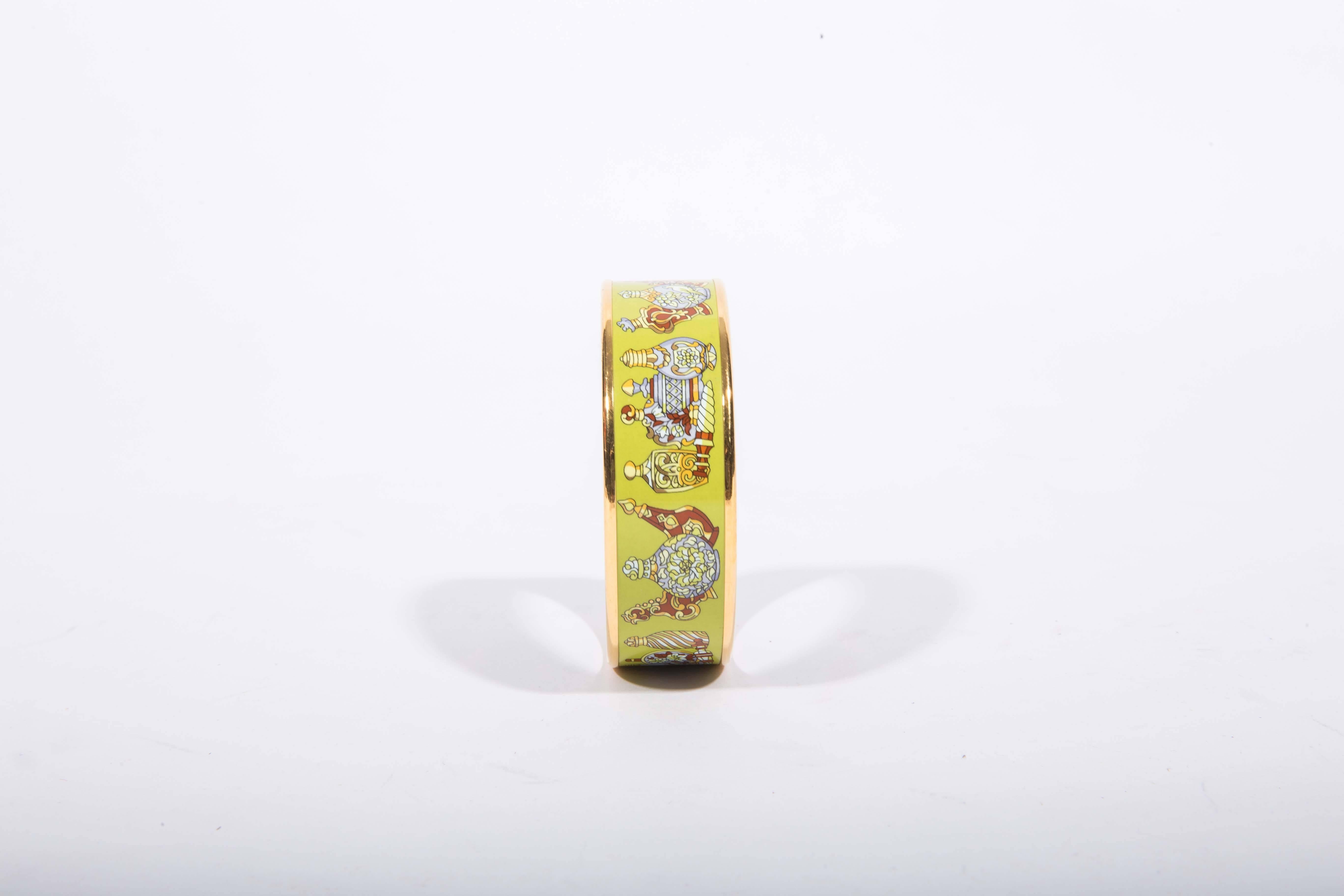Hermes Pistachio Green Perfume Bottle Enamel Bangle - 2010 In Excellent Condition In Westhampton Beach, NY