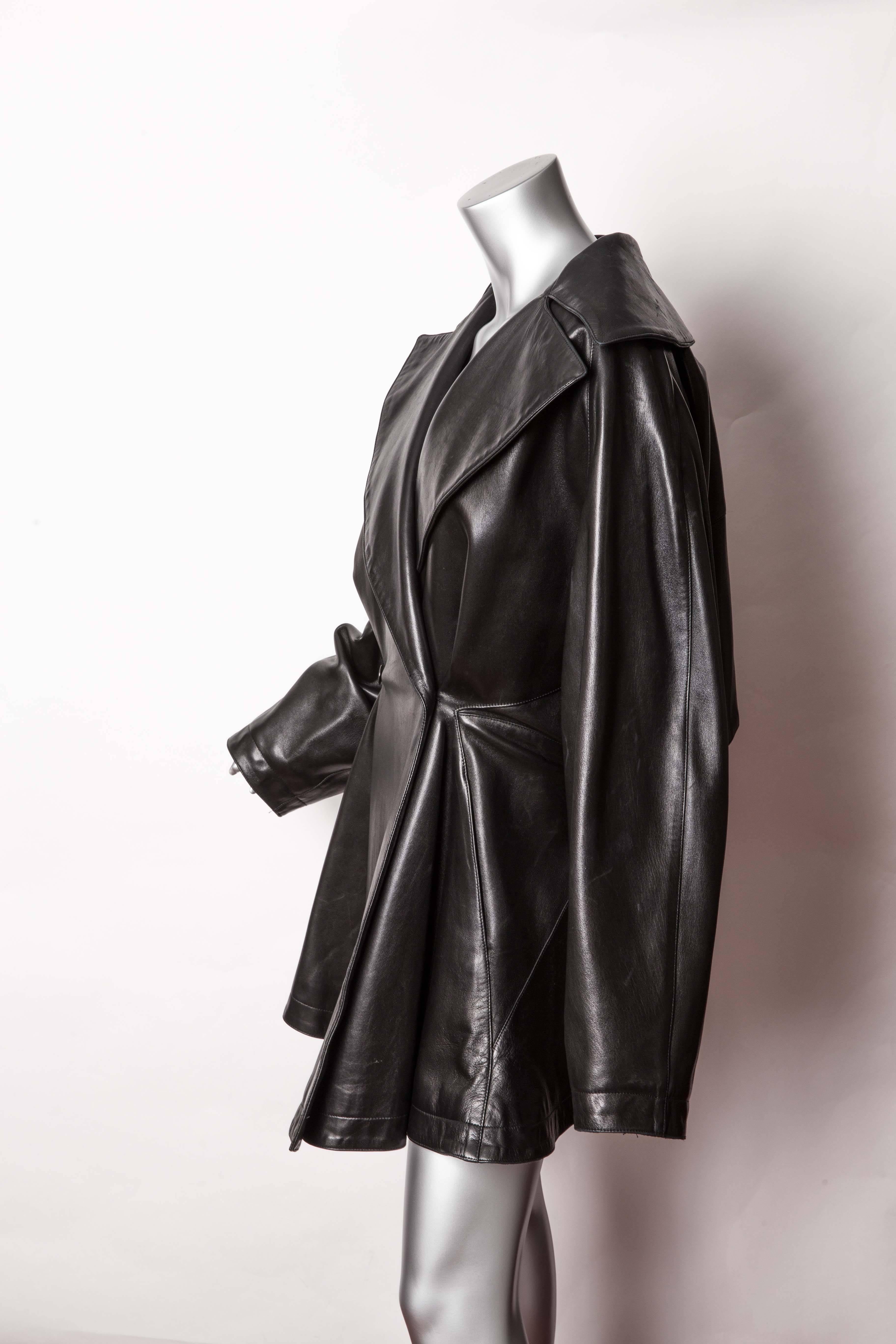 Women's Vintage Alaia Black Leather Jacket 