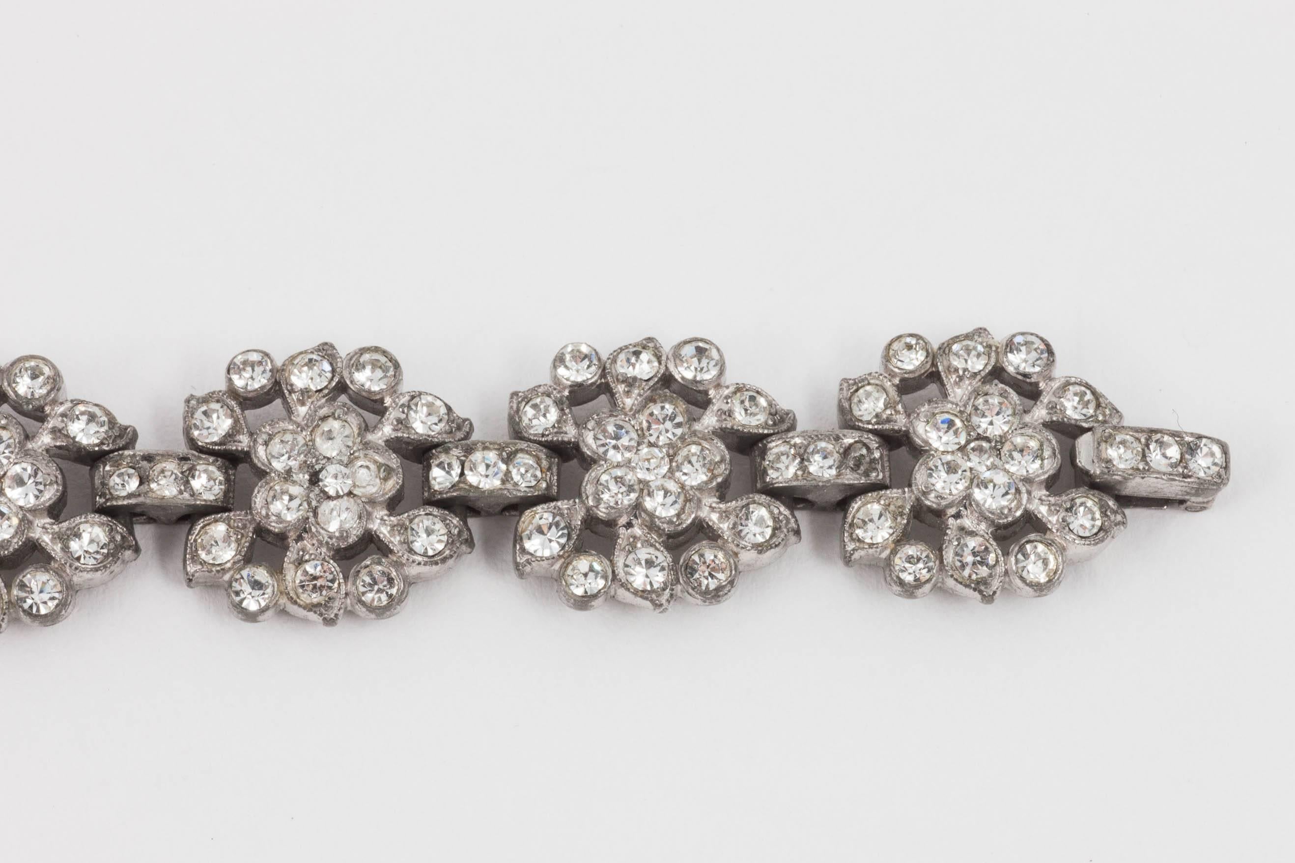 Women's Trifari by Alfred Philippe 'floral' paste bracelet, 1930s