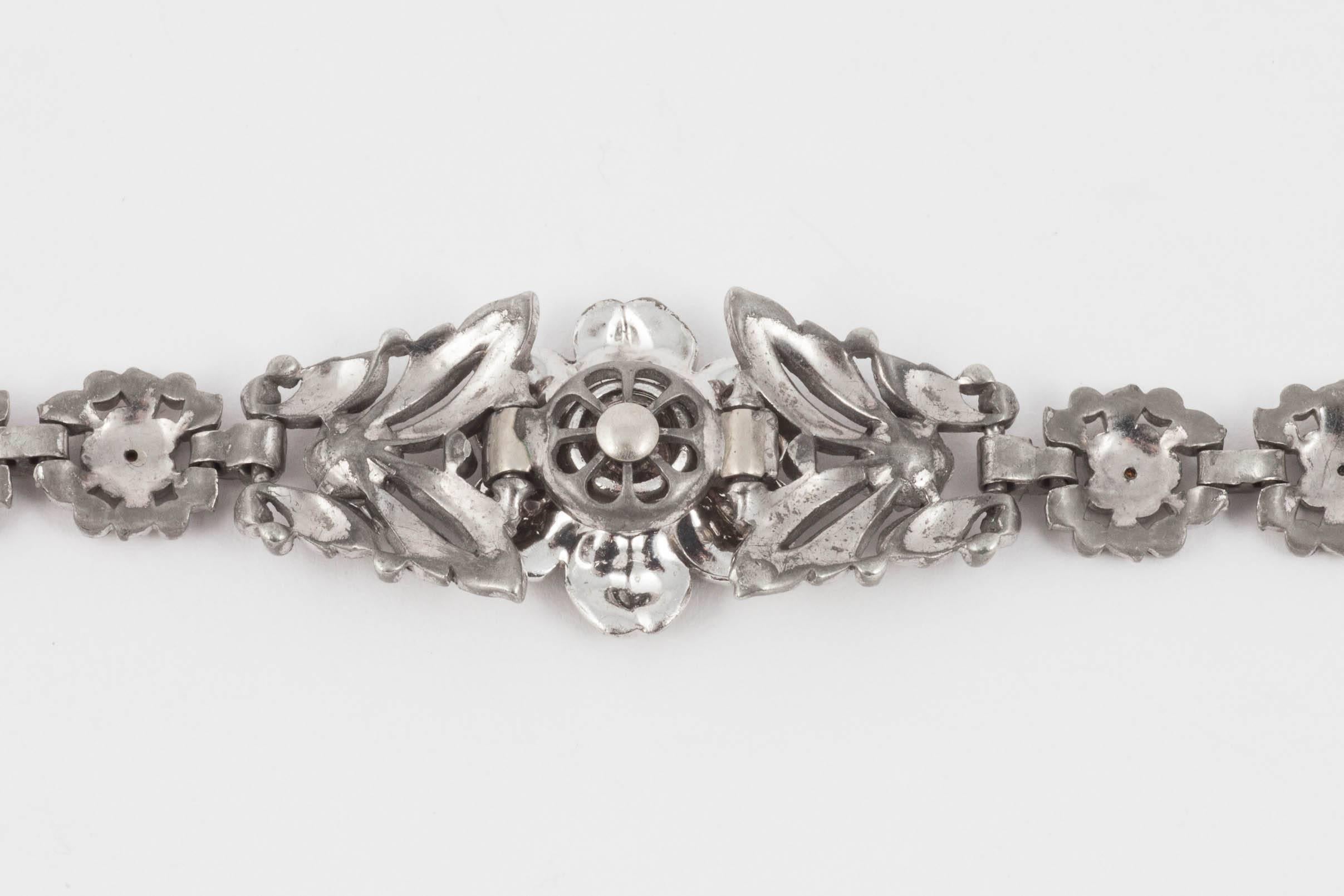 Trifari by Alfred Philippe 'floral' paste bracelet, 1930s 1
