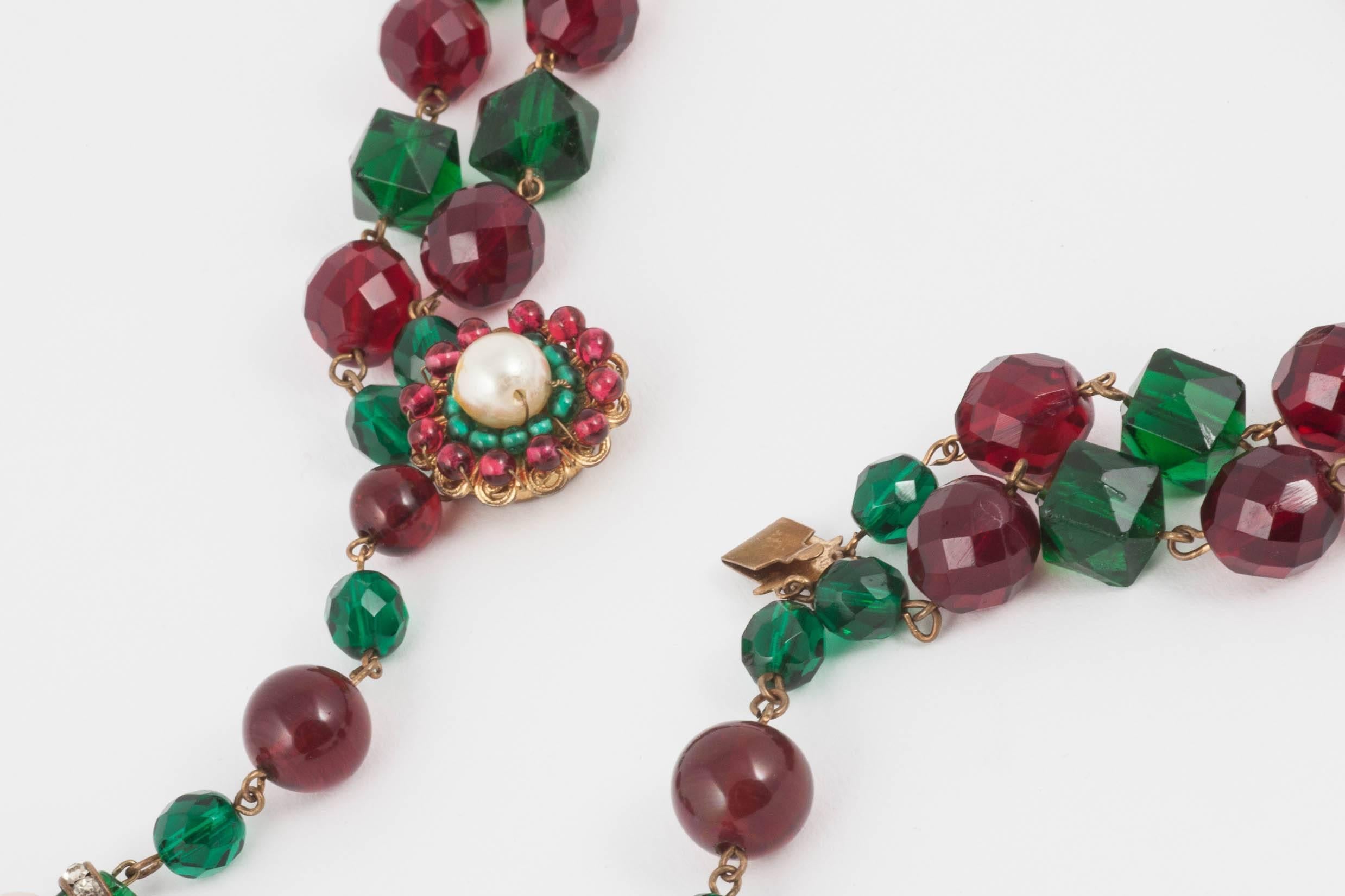 Women's Exquisite Chanel handmade Moghul style necklace/sautoir by Maison Gripoix, 1930s