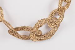 A large antiqued gold filigree link chain necklace, Goossens for Chanel, 1960s.