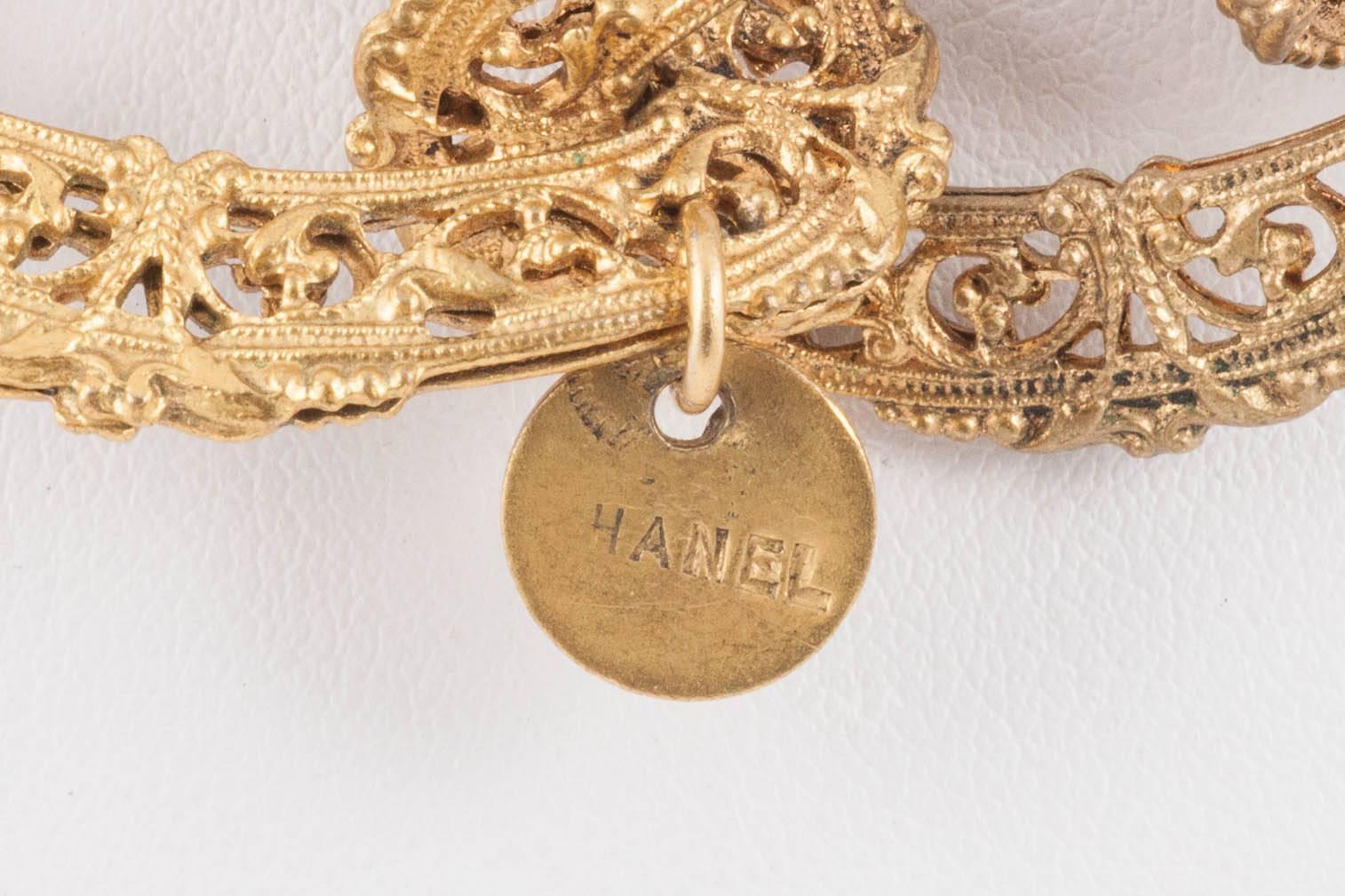 Un grand collier à maillons en filigrane en or vieilli, Goossens pour Chanel, années 1960. Pour femmes en vente