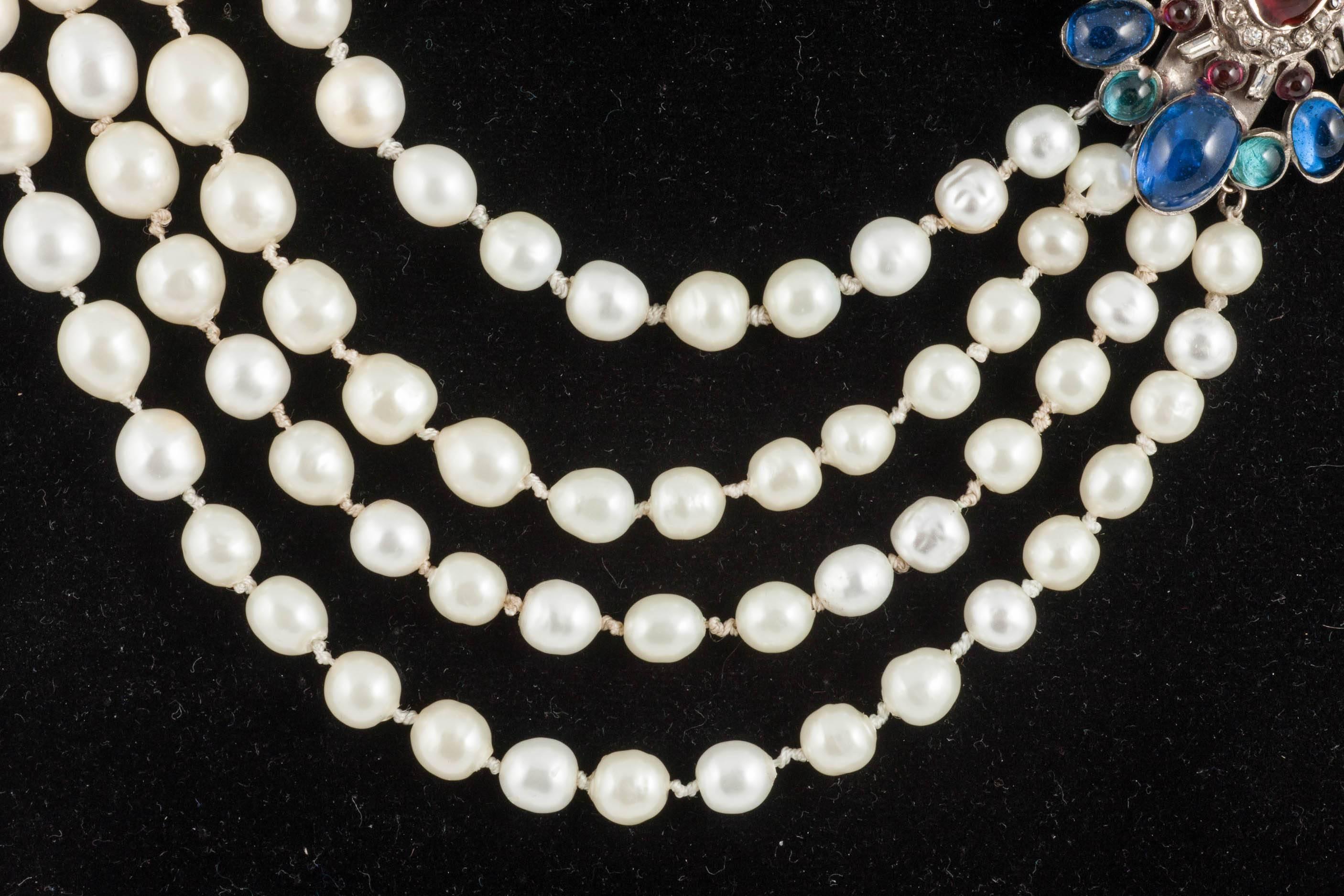 multi row pearl necklace