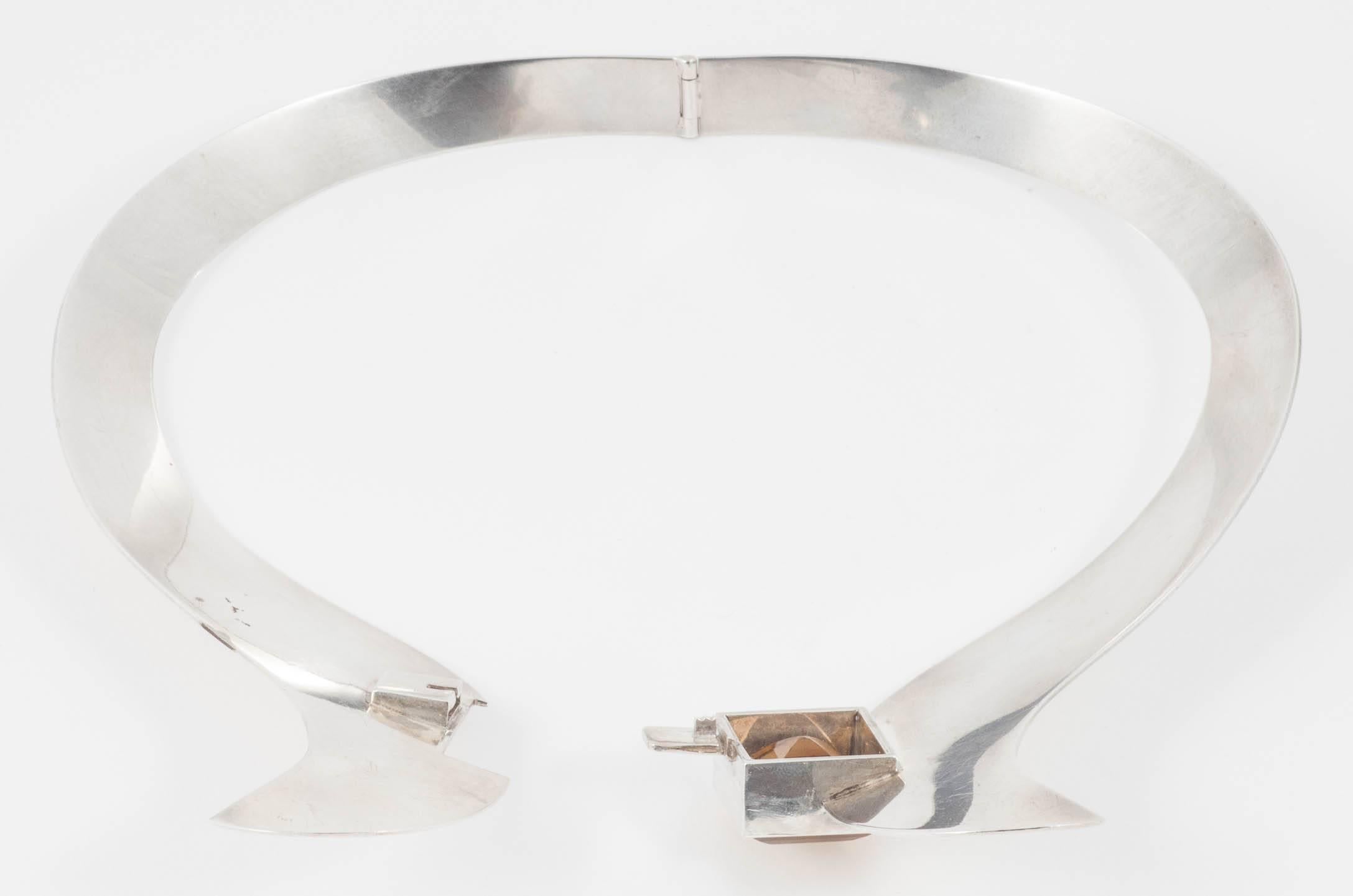 Women's Stunning silver and citrine sculptural collar by Torres