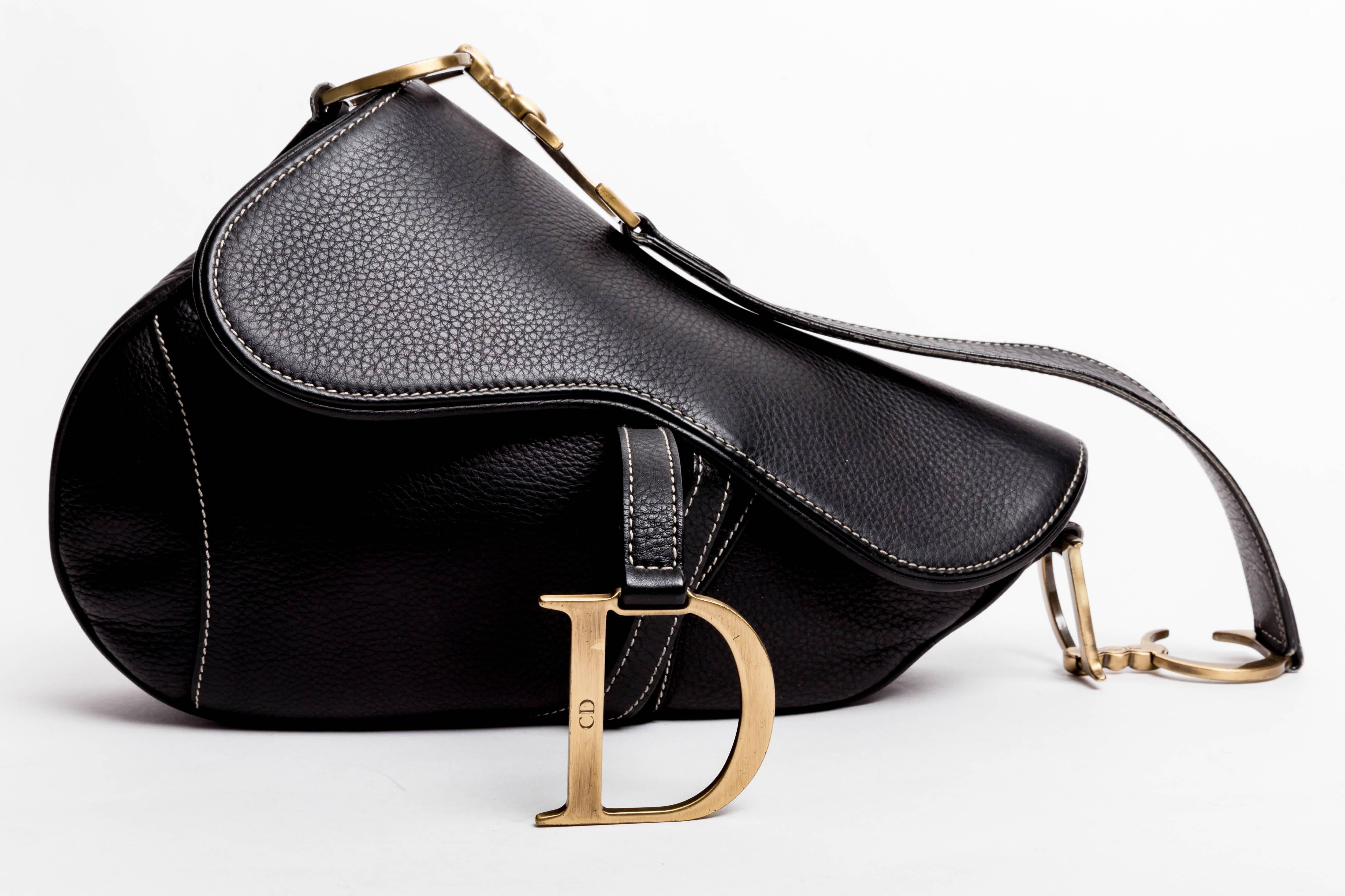 Christian Dior Black Leather Saddle Bag 3