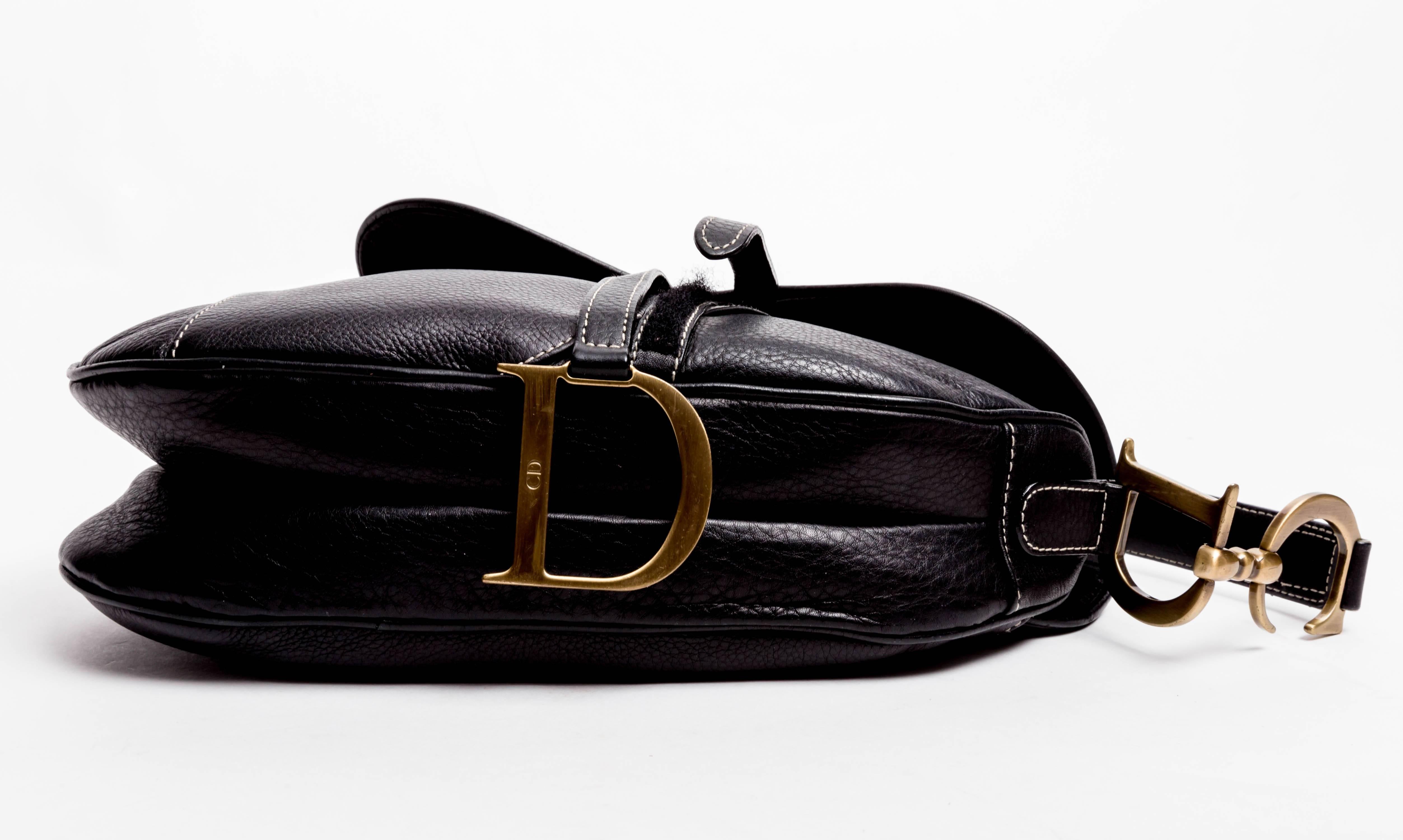 Christian Dior Black Leather Saddle Bag 4