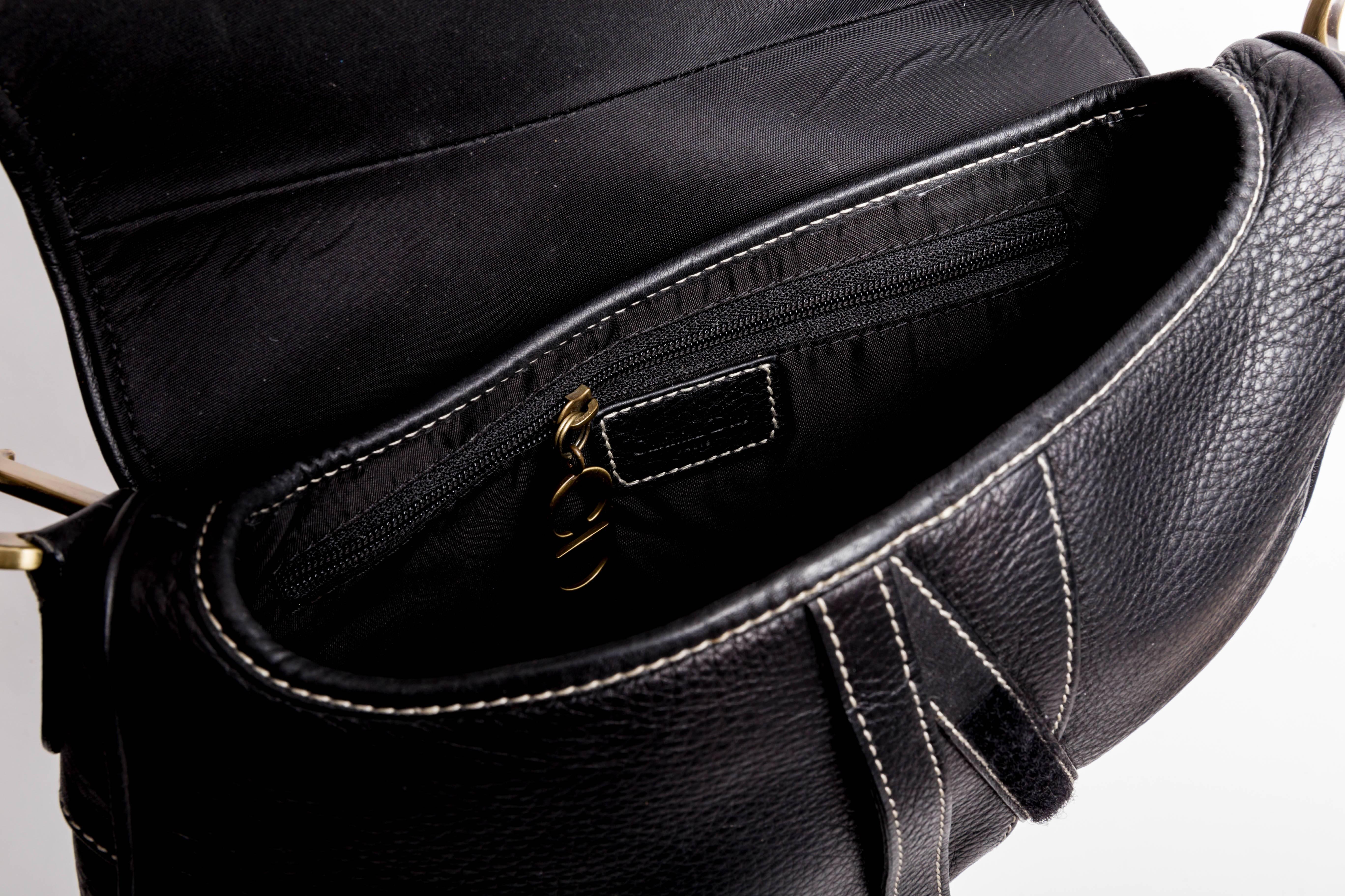 Christian Dior Black Leather Saddle Bag 5