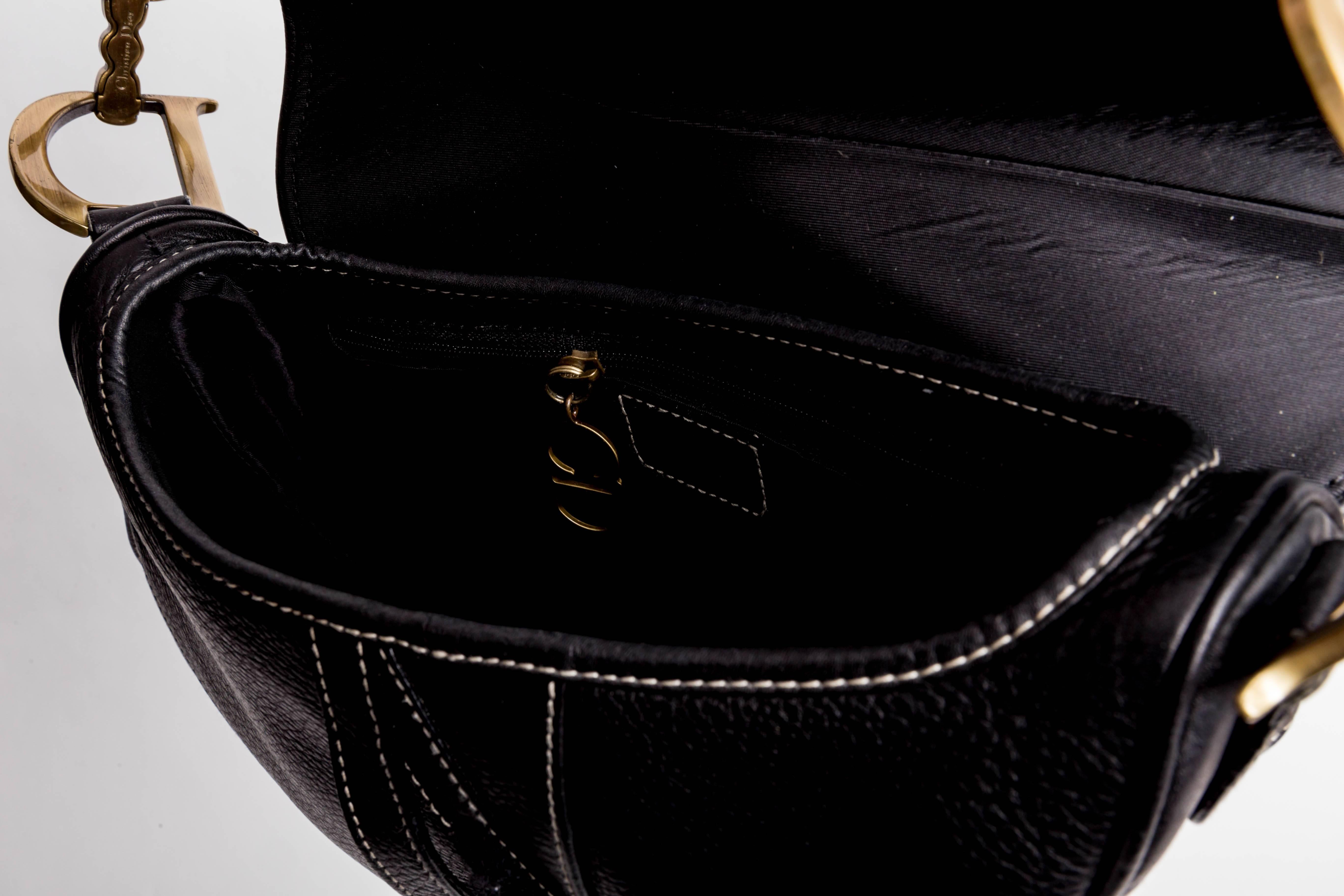 Christian Dior Black Leather Saddle Bag 6