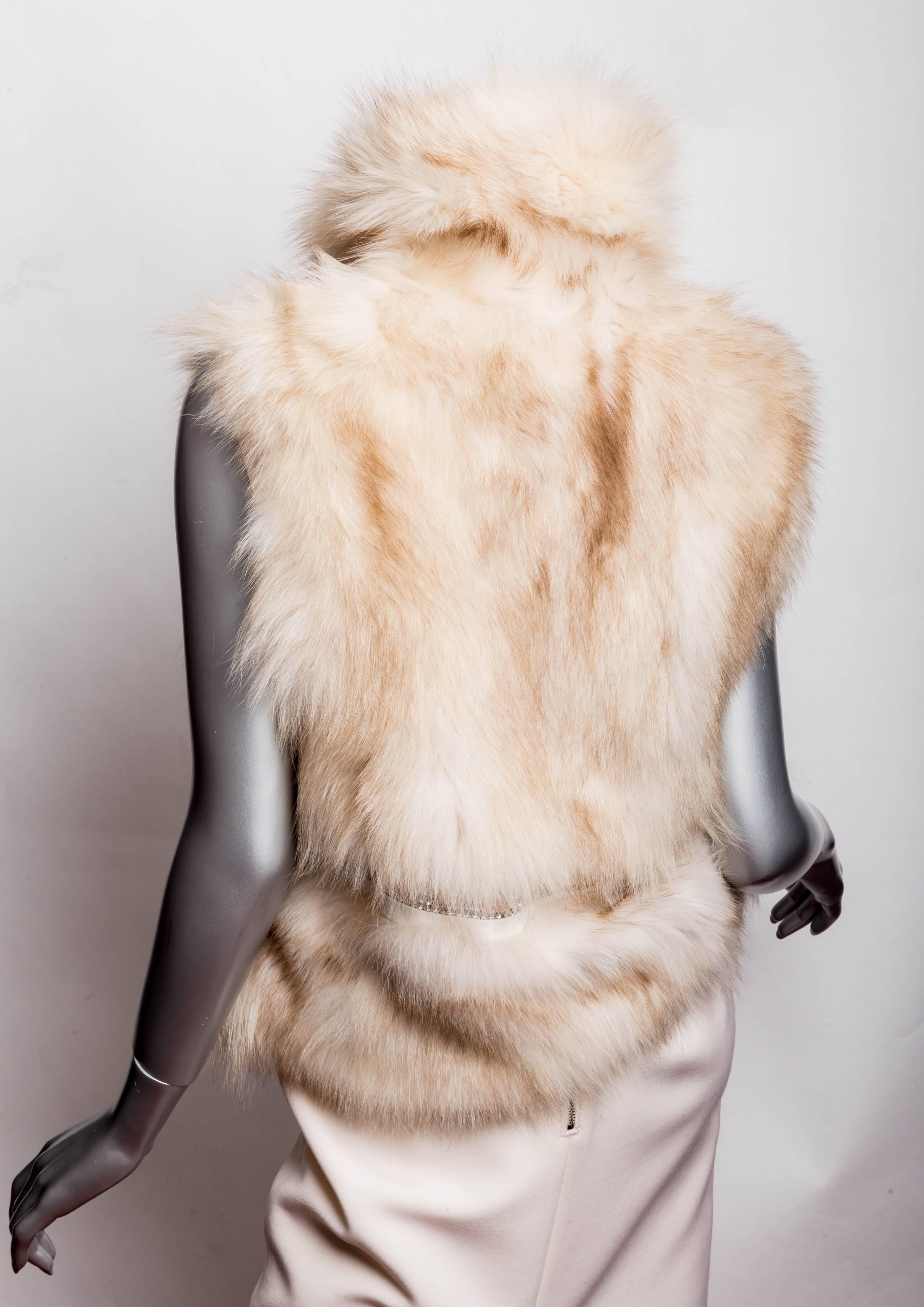 Beige Diana Rosh Fox Vest 