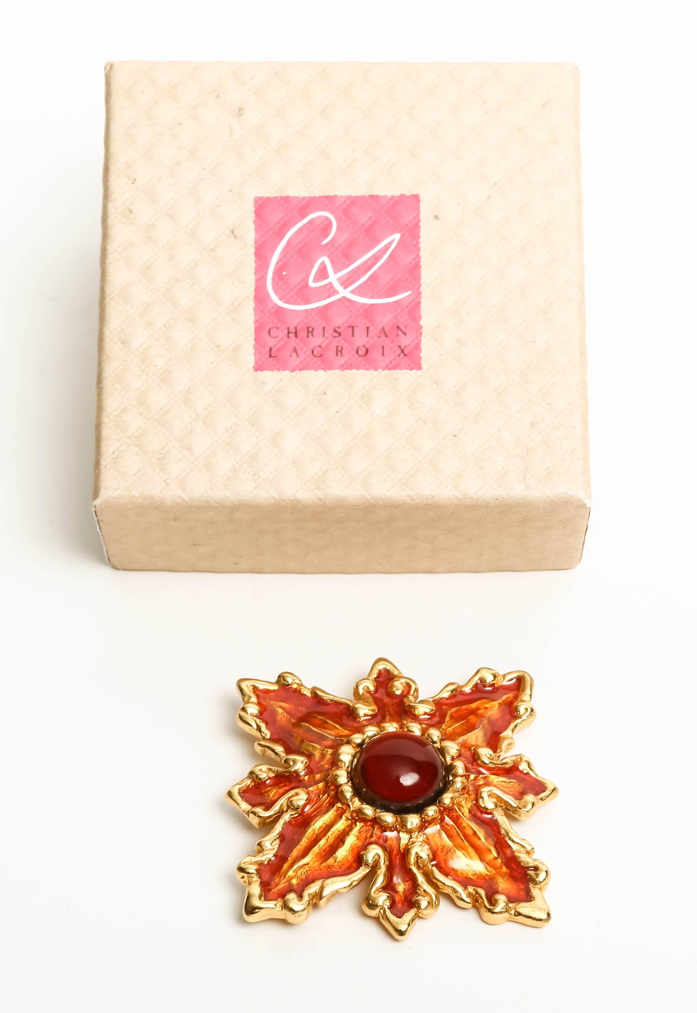 Vintage Christian Lacroix Pin In New Condition For Sale In Westhampton Beach, NY