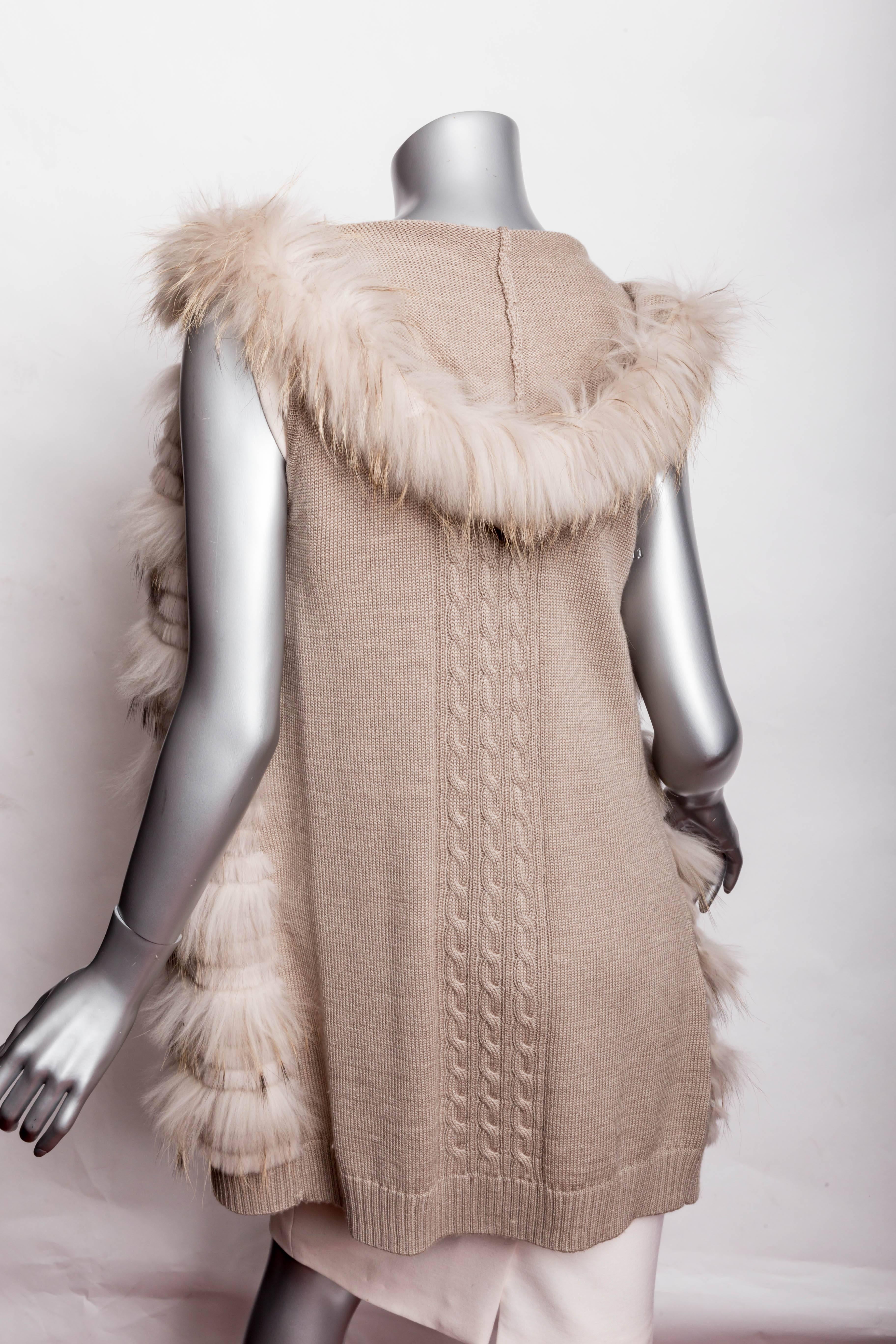 Rabbit and Knit Fur Vest with Hood 1