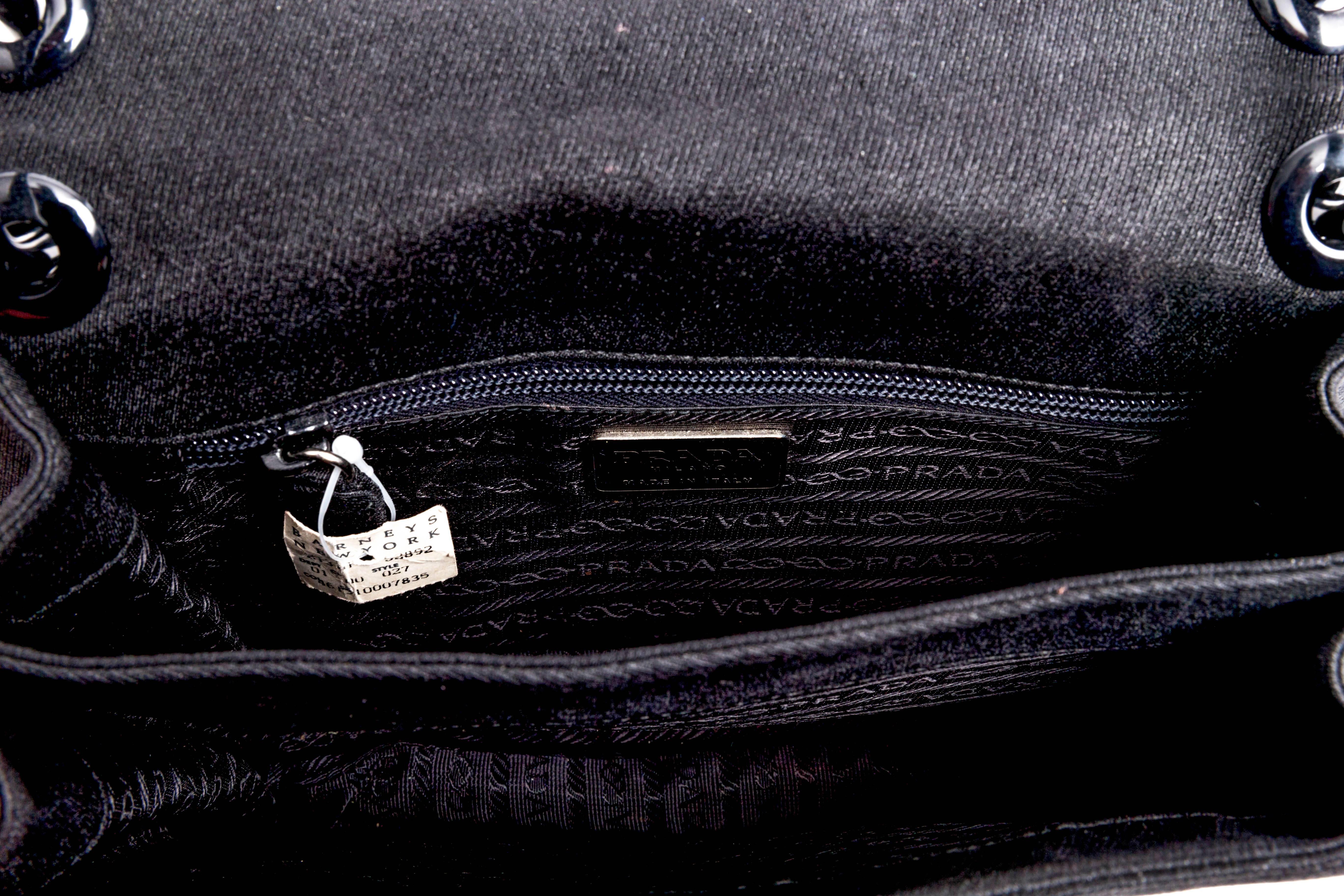 Prada Nylon Structured Shoulder Bag with Chain Handle 2