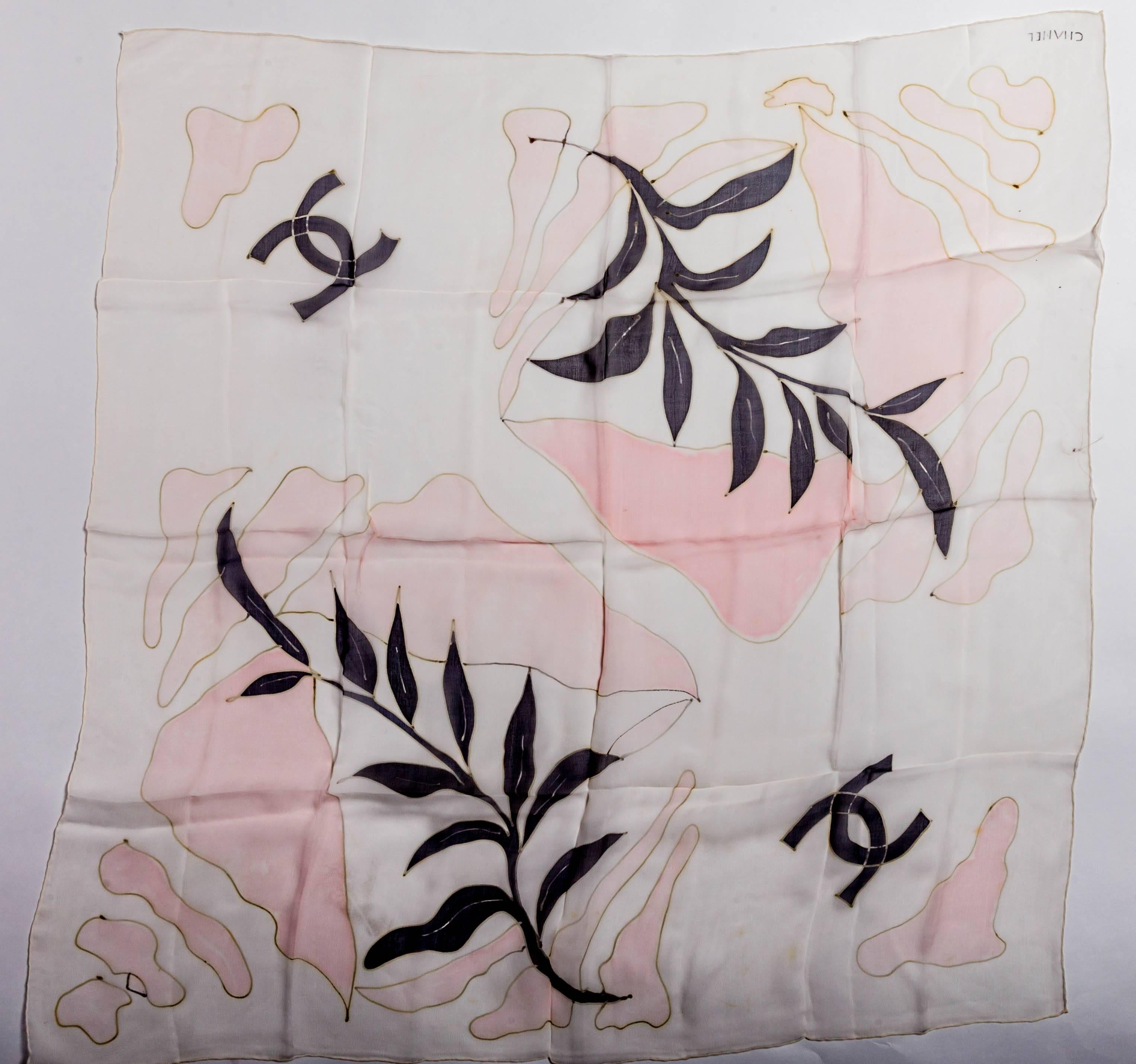 Chanel Silk Scarf In Excellent Condition In Westhampton Beach, NY