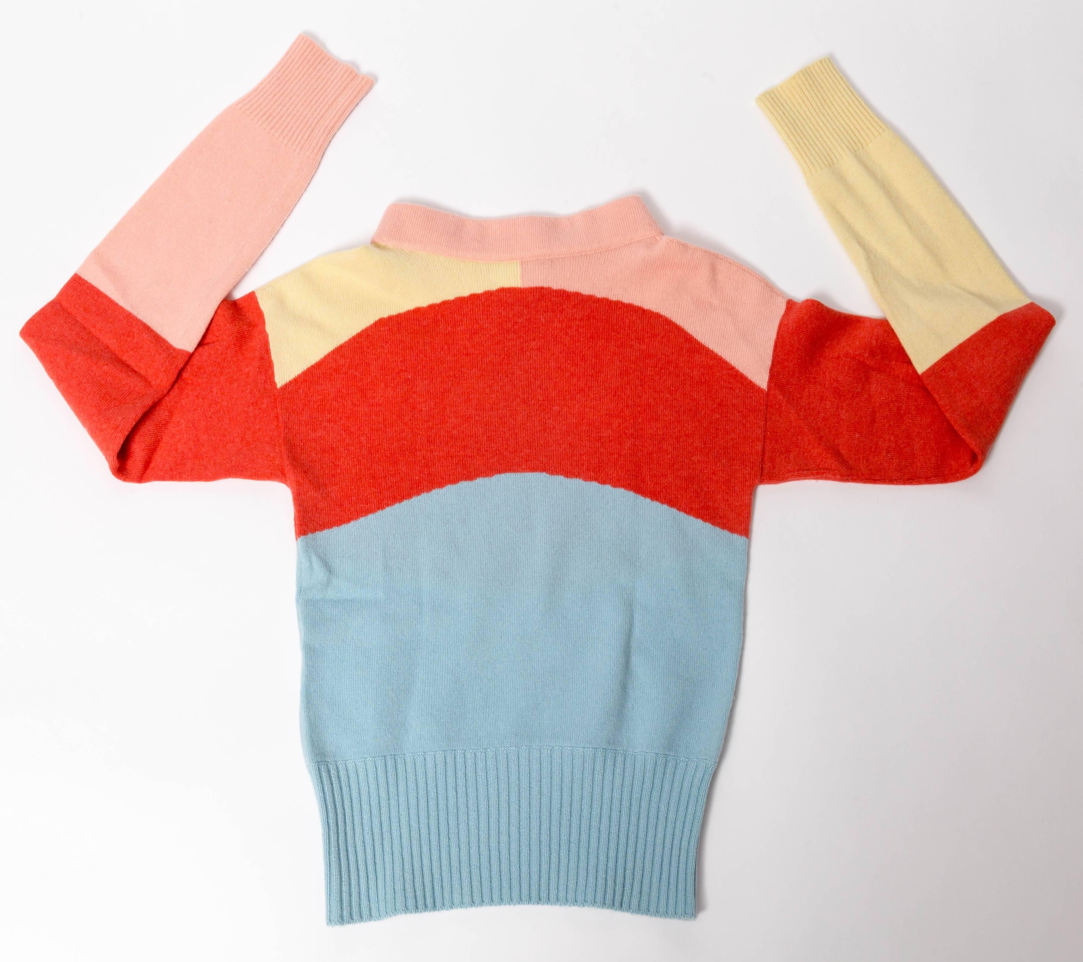 Chanel Cashmere Airplane Charm Color Block Sweater - 36 2