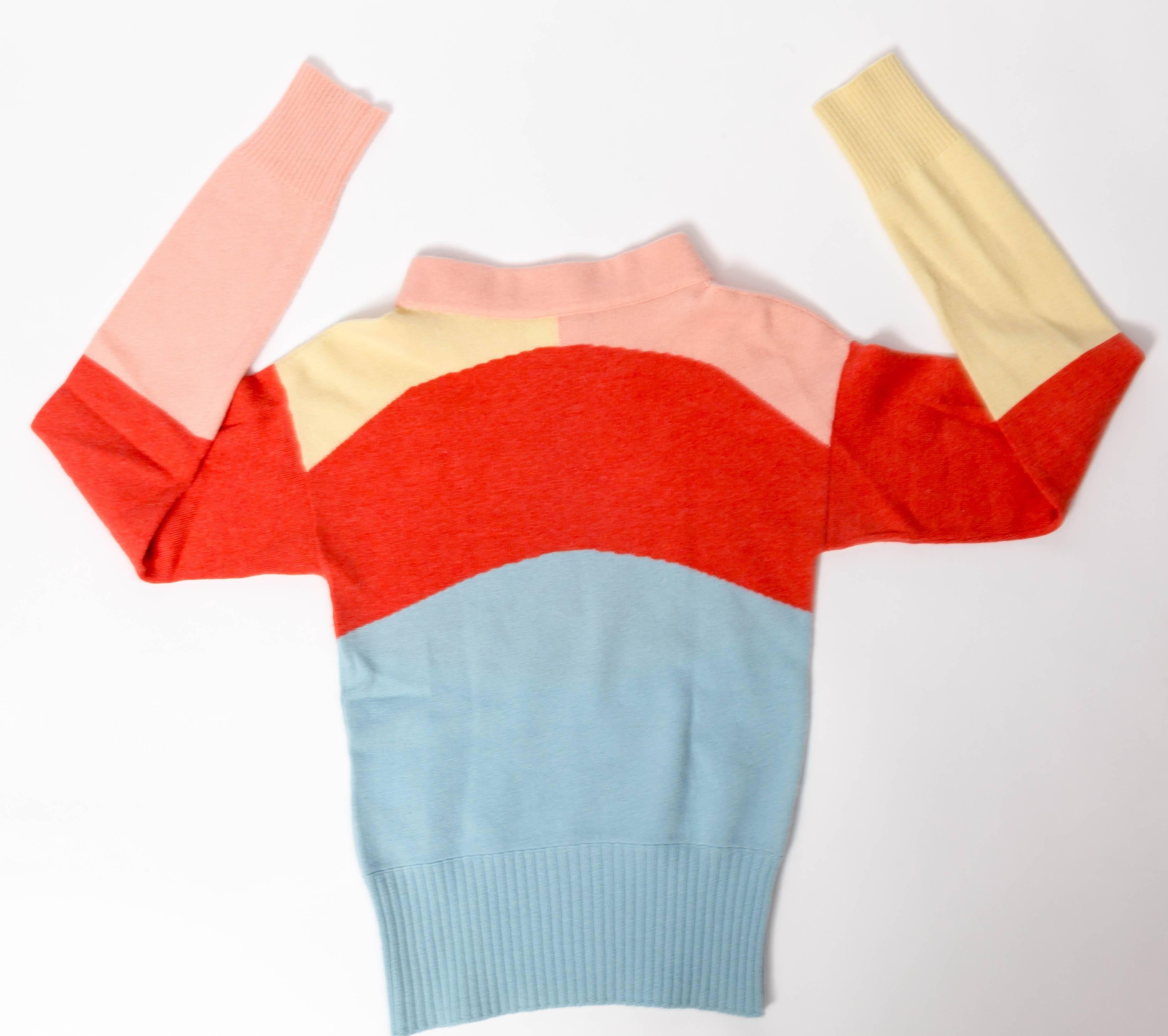 Chanel Cashmere Airplane Charm Color Block Sweater - 36 3