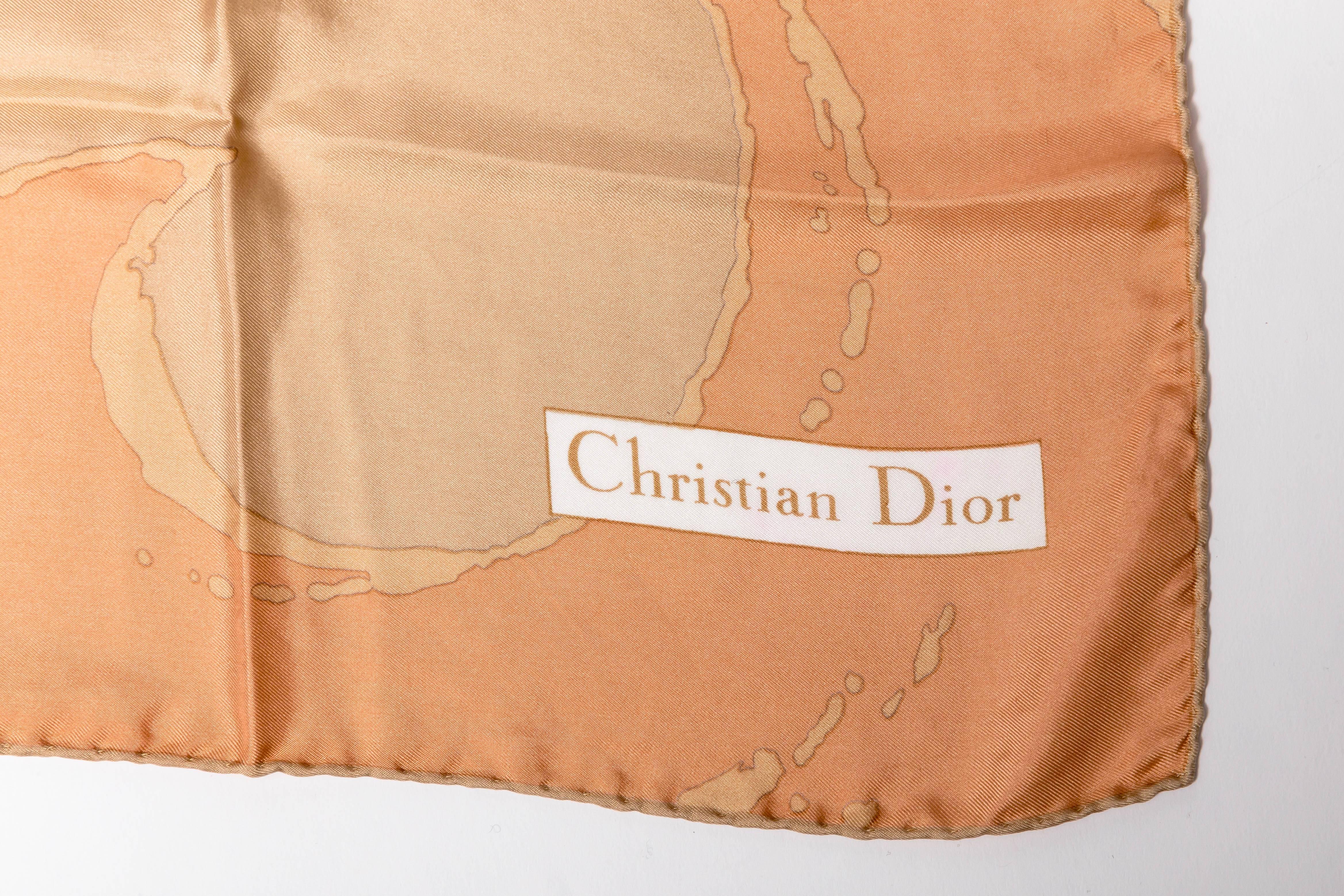 Orange Christian Dior Silk Scarf