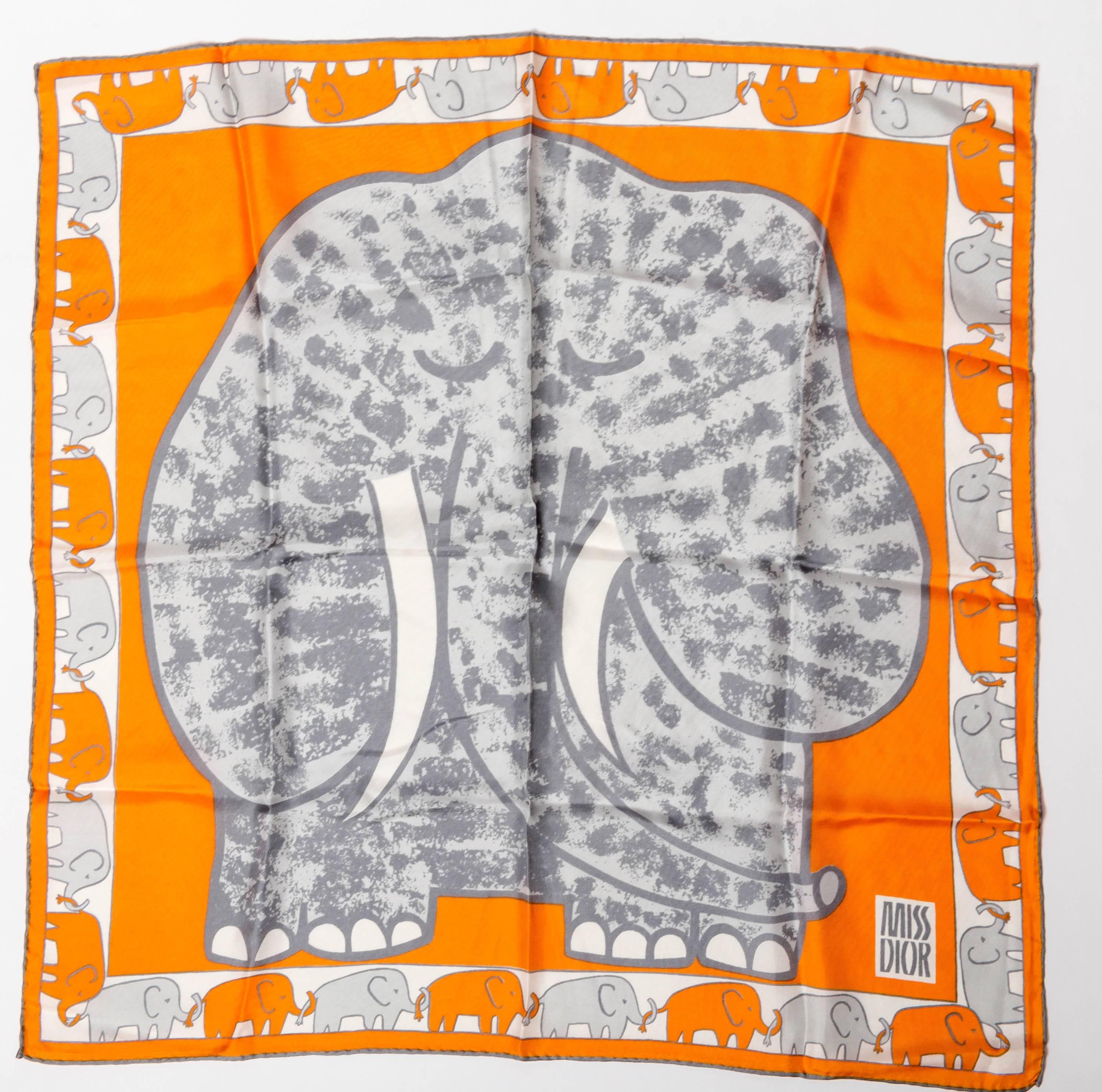 elephant silk scarf