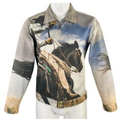 SUPREME Size S Grey Multi Color Print Denim Cowboy Worker Jacket