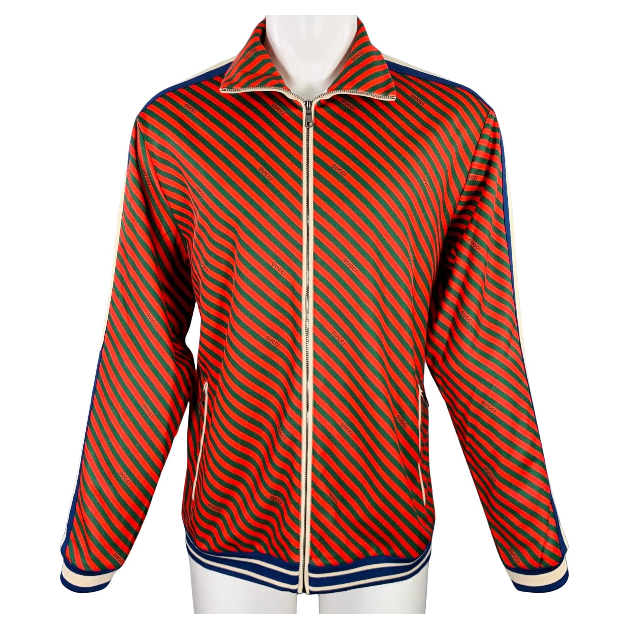 GUCCI Veste en jersey technique de polyester extensible rouge et verte, taille M
