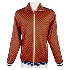 GUCCI Taglia M Red Redly Verde Stretch Poliestere Cotone Giacca Tecnica in Jersey