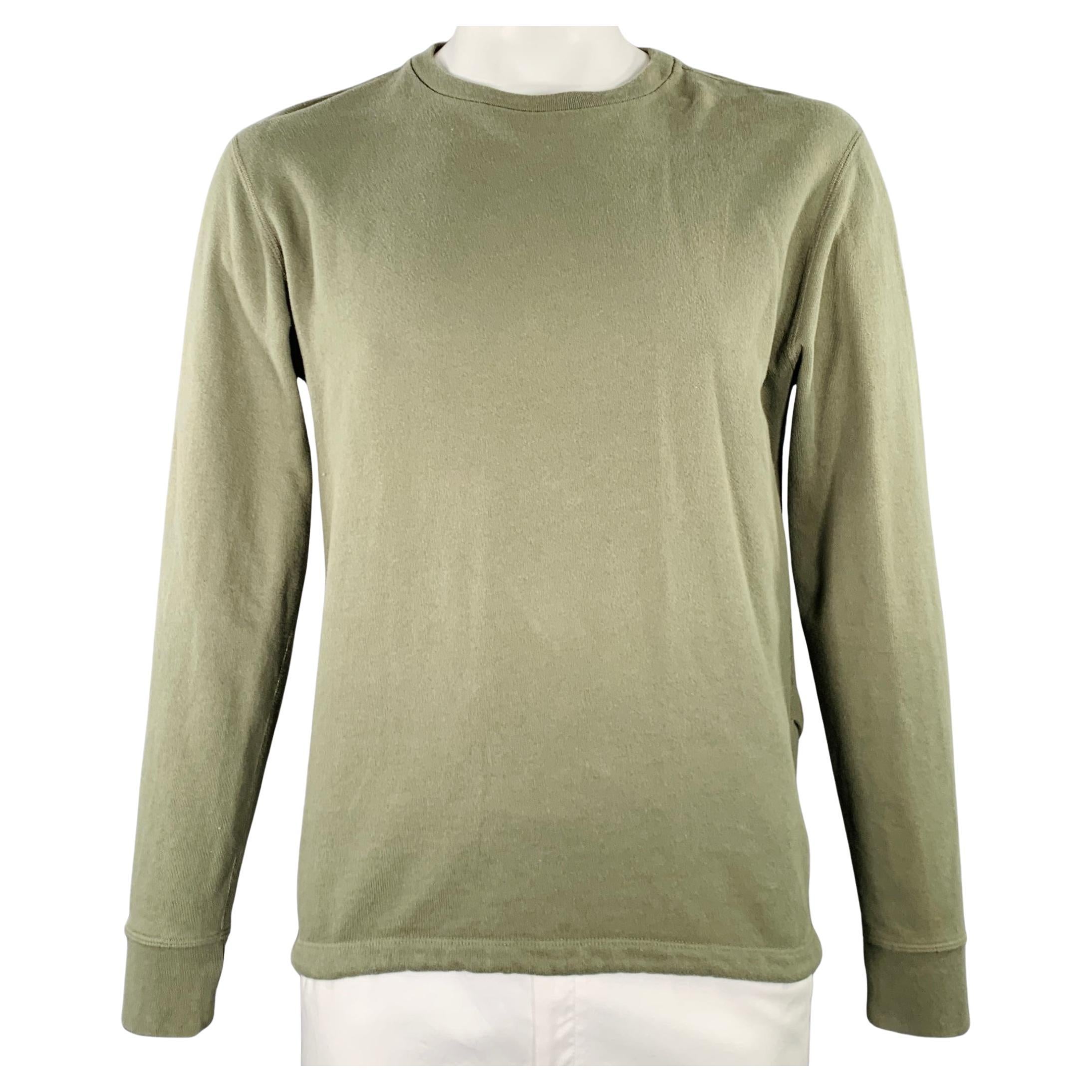 JOHN ELLIOTT Size L Green Cotton Crew Neck Sweatshirt For Sale