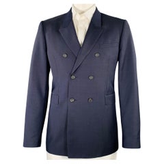 BURBERRY PRORSUM Size 44 Blue Indigo Double Breasted Sport Coat