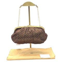 Louis Vuitton Brown Monogram Satin Aumoniere Evening Clutch Bag