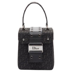 CHRISTIAN DIOR Vintage John Galliano Schwarze Schminktasche aus Segeltuch im Street Chic-Stil