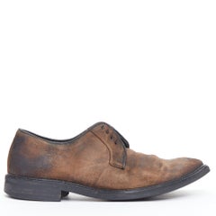LANVIN brogues sin cordones en piel cepillada marrón envejecida UK5 EU38