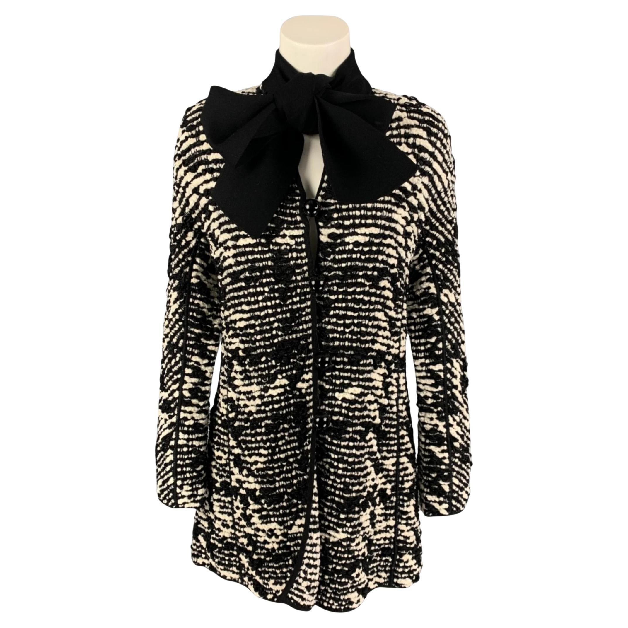 GIORGIO ARMANI Cappotto con bottoni in misto viscosa bianco e nero taglia 4
