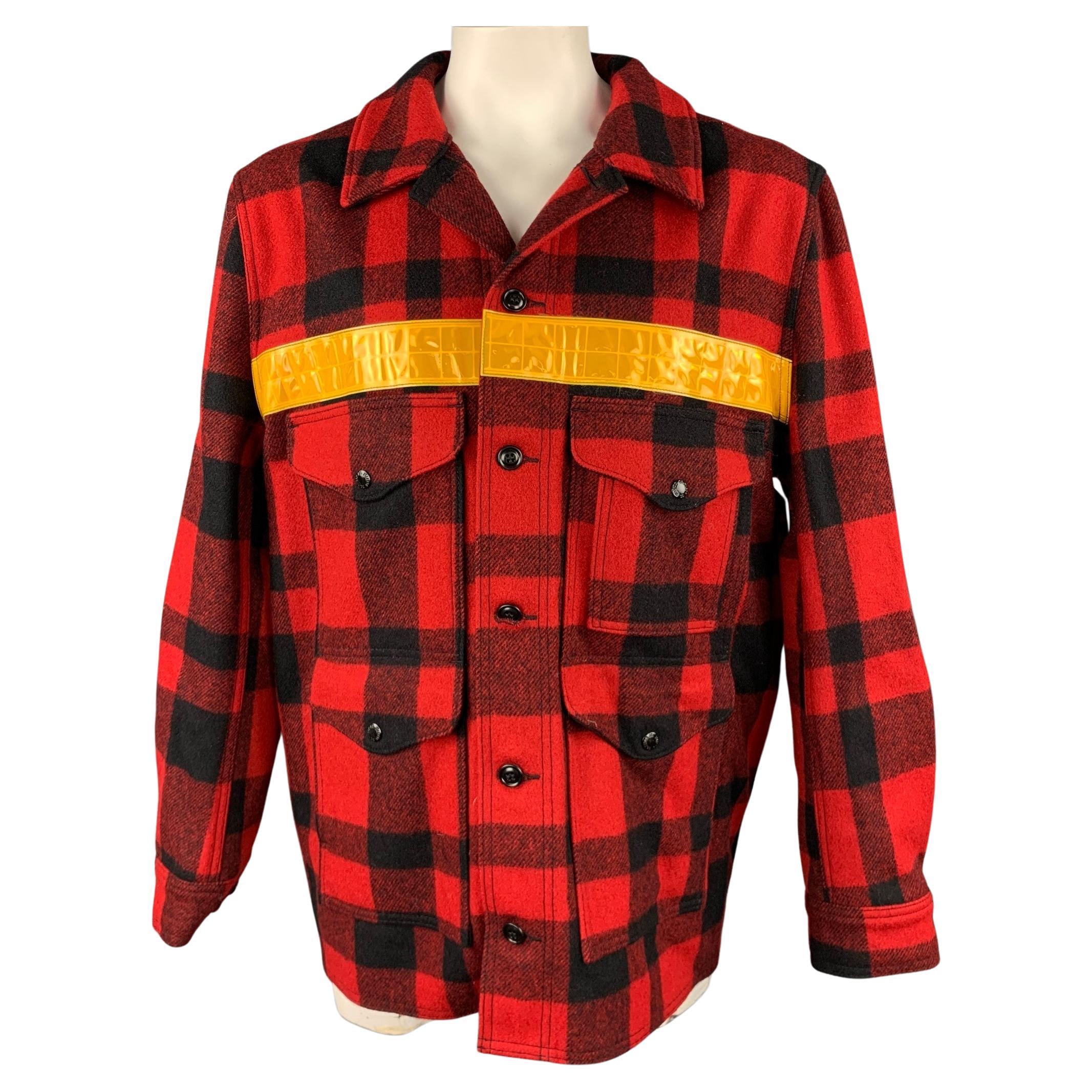 JUNYA WATANABE x FILSON Größe XXL Rote Schwarze Buffalo karierte Wolljacke im Angebot