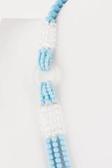 1920s art glass beaded necklace with crystal spacers and frosted crystal rings