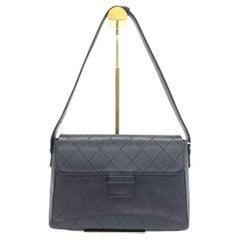 Chanel So Black Caviar Shoulder Bag Front Buckle Adjustable Strap Chanel So Black Caviar Shoulder Bag Front Buckle Adjustable Strap