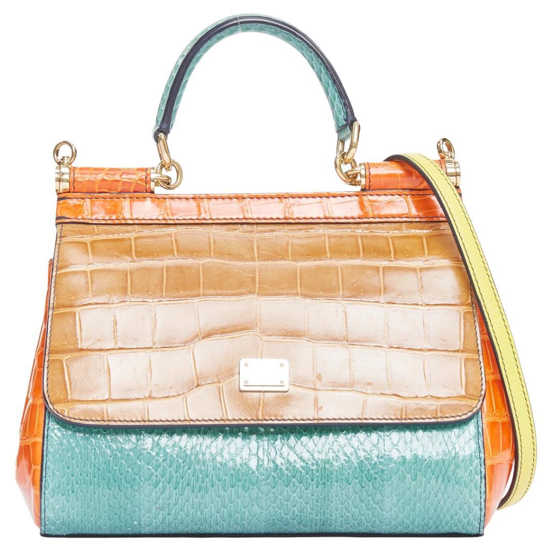 DOLCE GABBANA Miss Sicily borsa a tracolla in pelle scamosciata colorblock