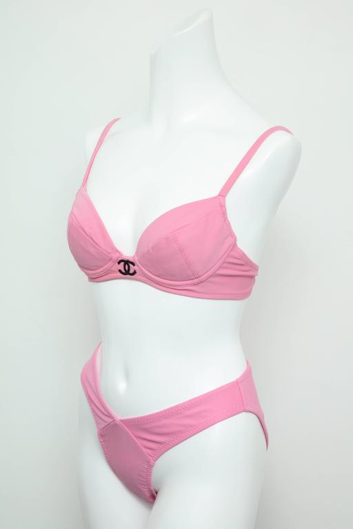 Vintage Chanel 1995 Pink Bikini with CC at 1stDibs | vintage chanel bikini, chanel  vintage bikini, vintage chanel swimsuit