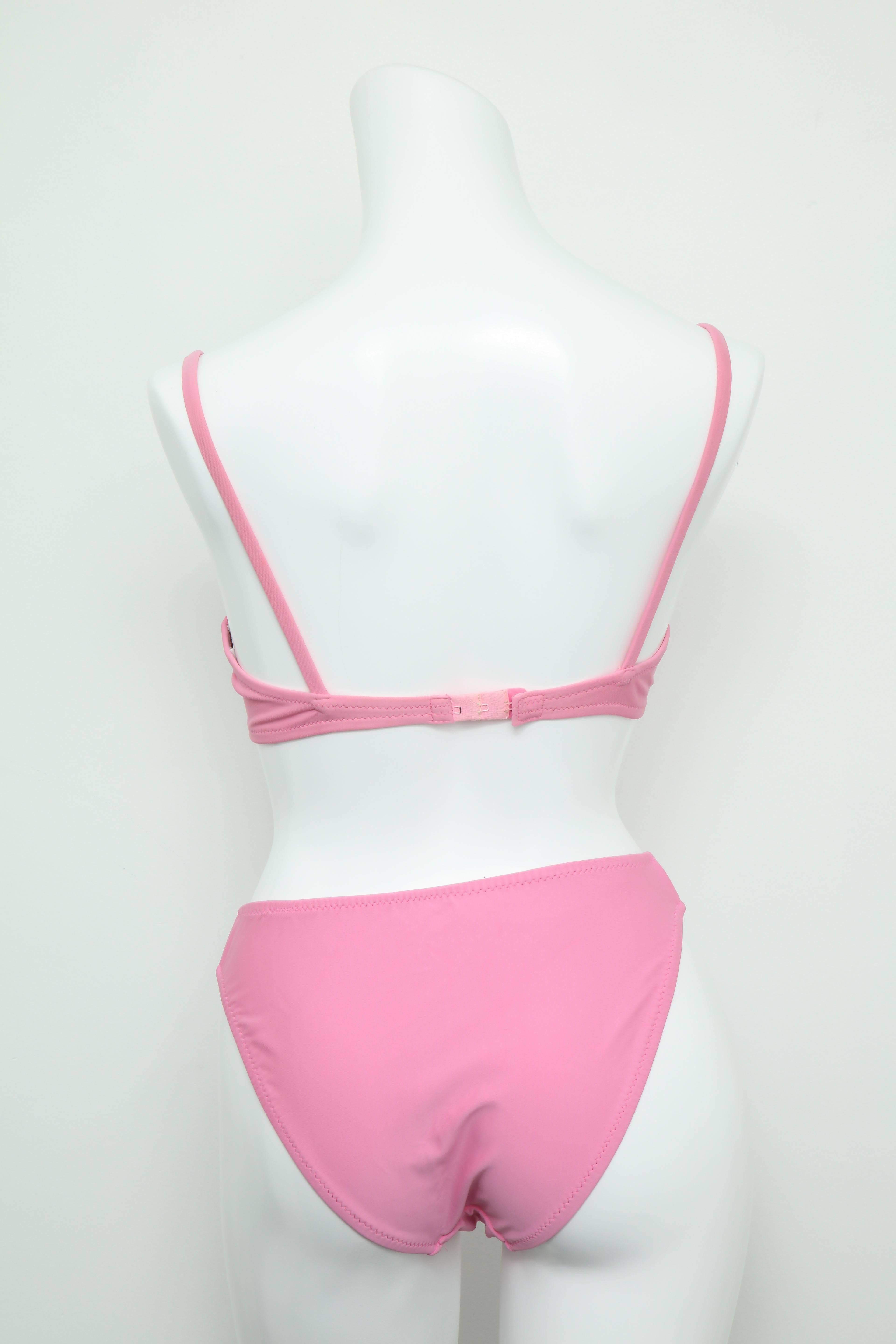 Vintage Chanel 1995 Pink Bikini with CC In Excellent Condition In Chicago, IL