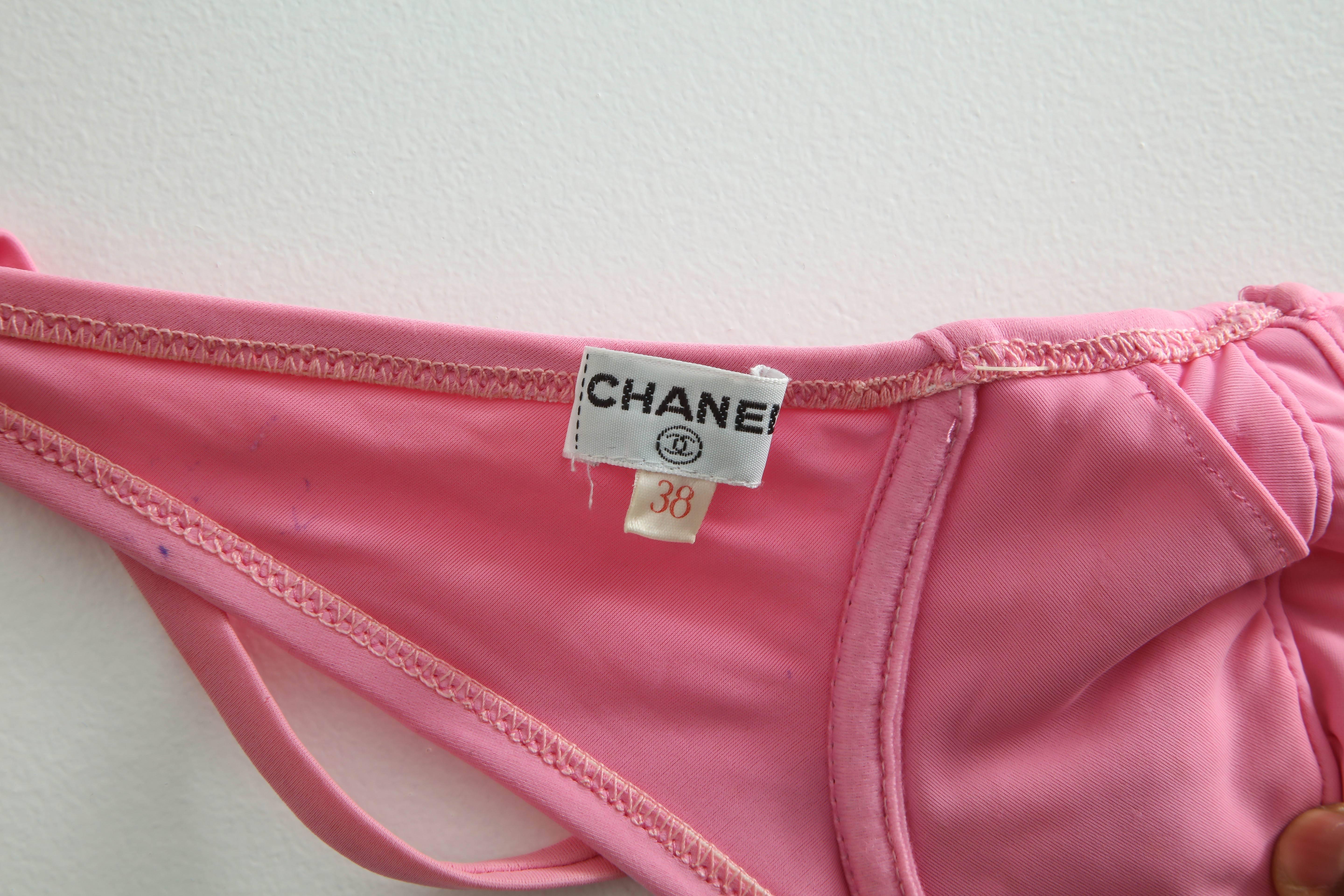 Vintage Chanel 1995 Pink Bikini with CC 2