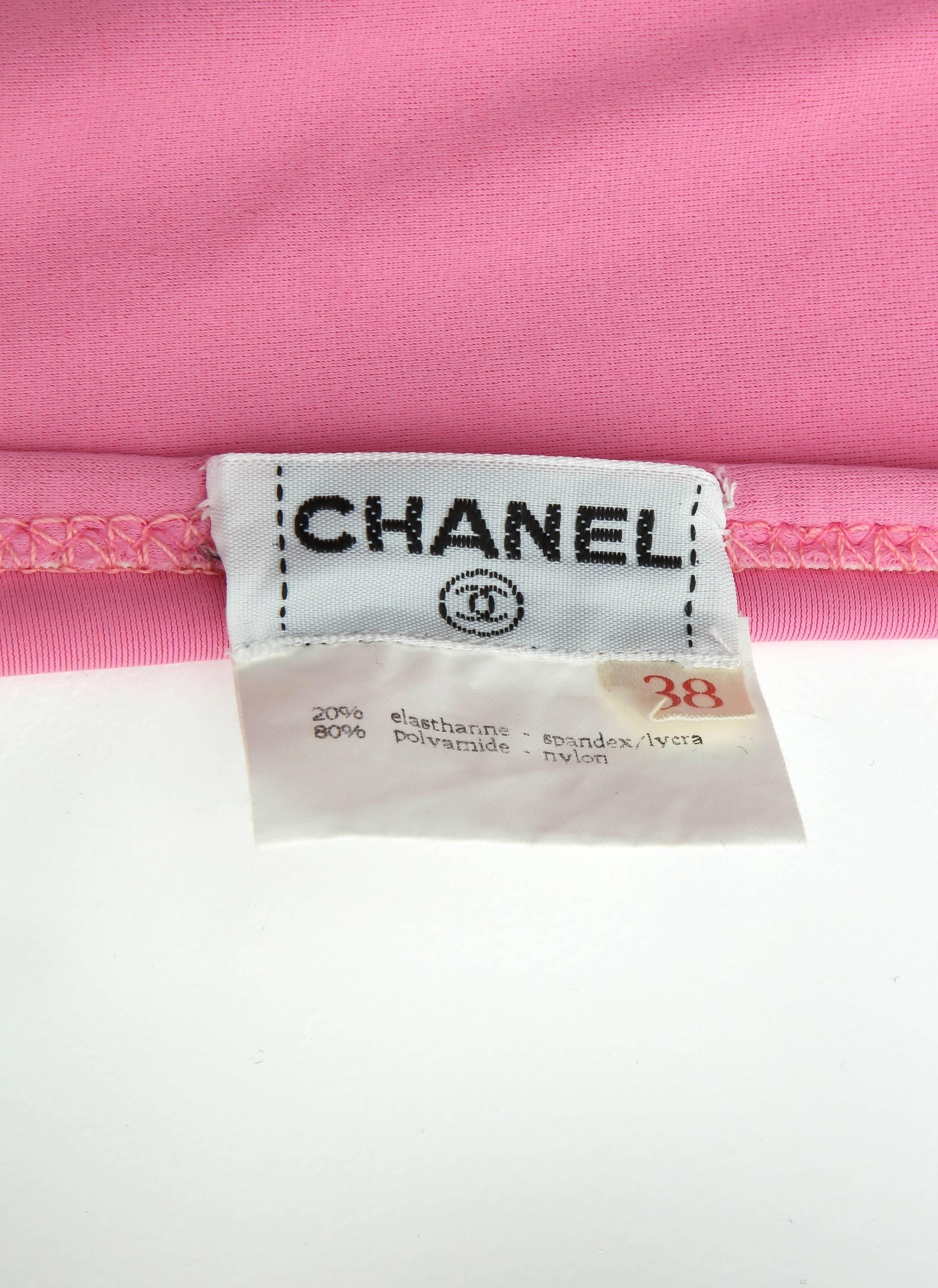 Vintage Chanel 1995 Pink Bikini with CC 3