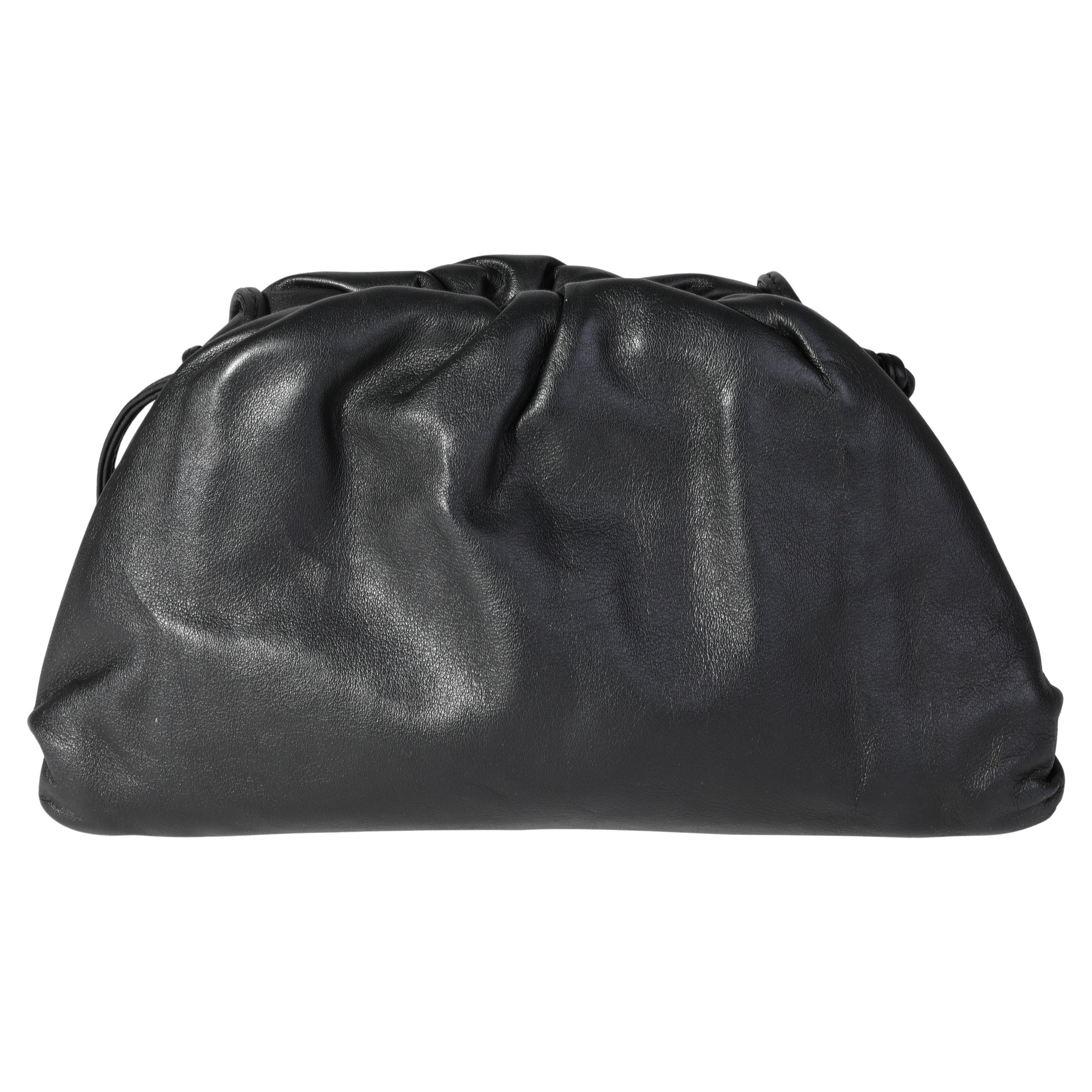 Bottega Veneta Black Calfskin Mini Pouch Bag For Sale